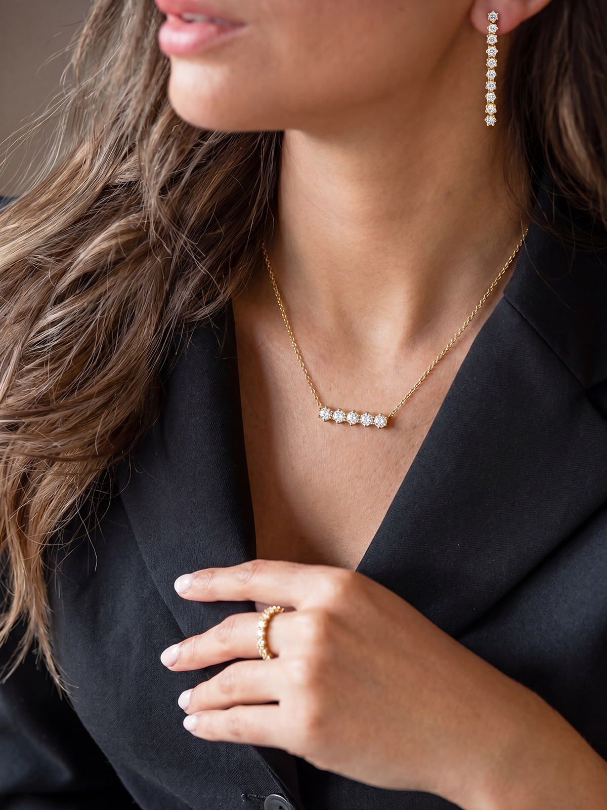 0.50CT Five Stone Necklace