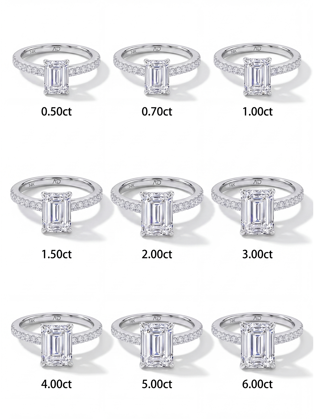 Emerald Cut Style Stone-Set Solitaire Ring