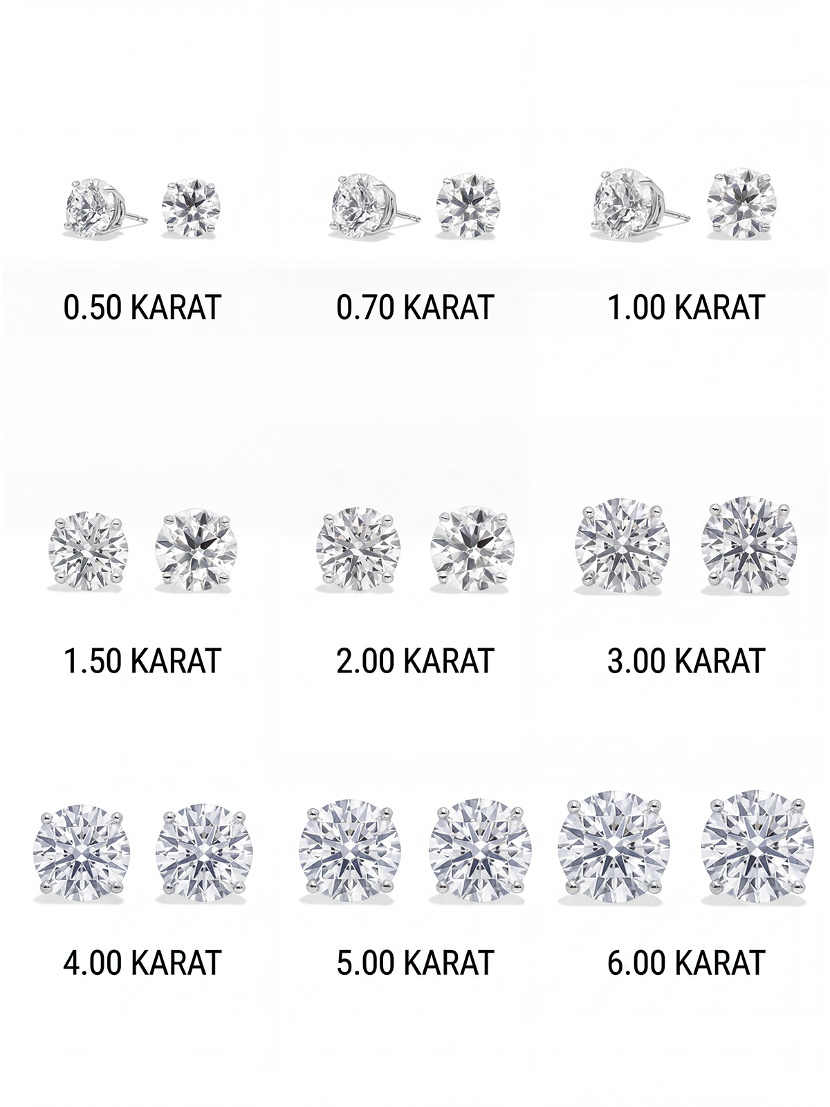 4 Prong Solitaire Earrings