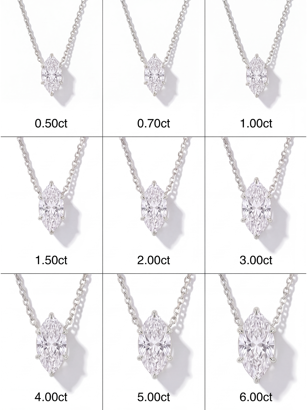 Marquise Cut Solitaire Necklace