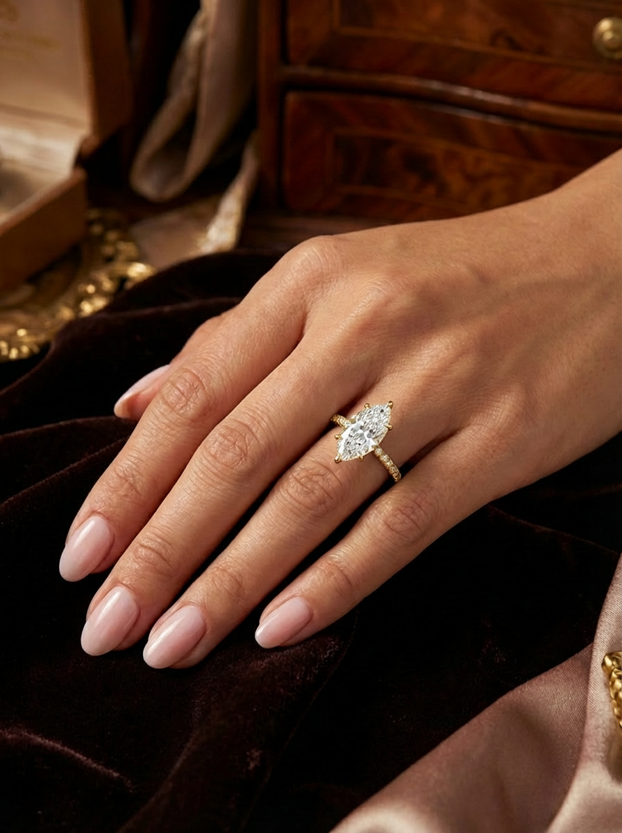 2.2CT | Marquise Cut Style Stone-Set Ring