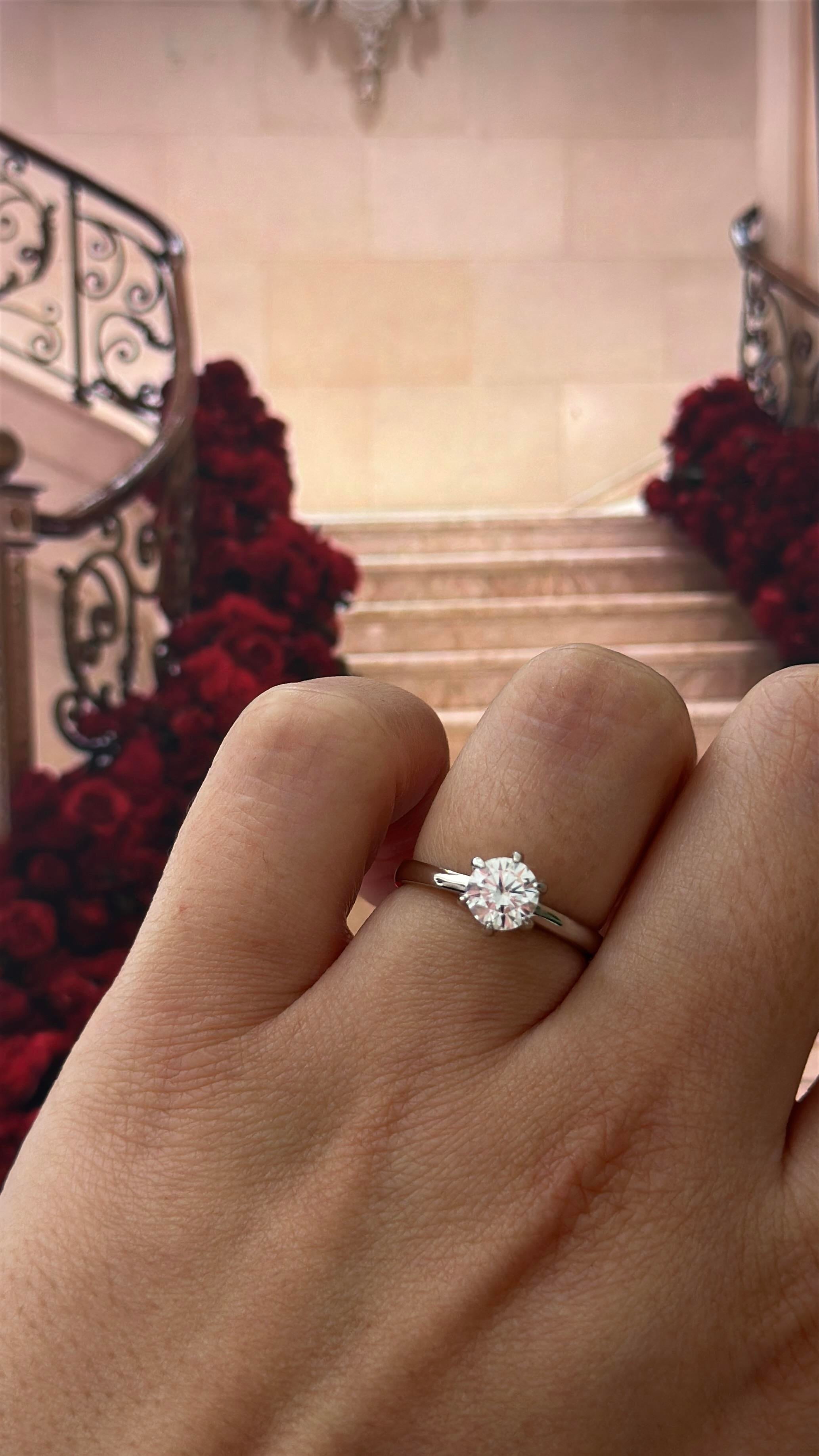 6MM 0.90CT Hexagon Solitaire Ring