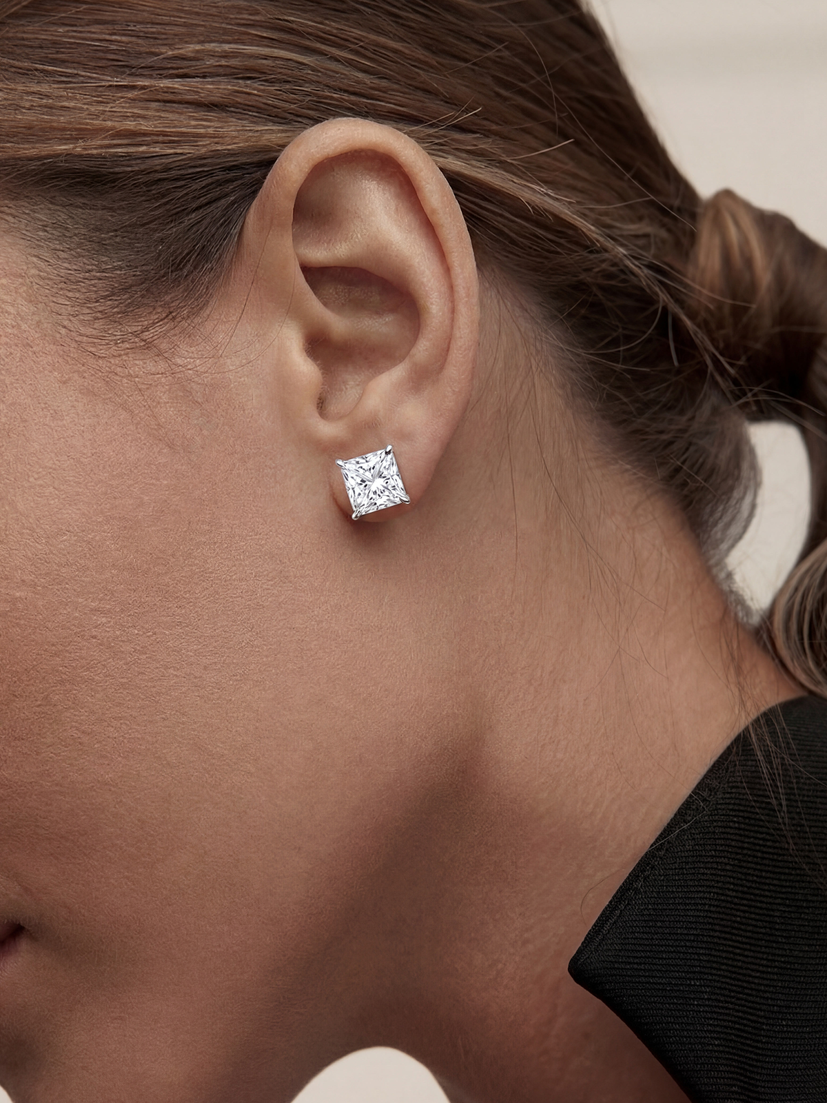 Princess Cut Solitaire Earrings