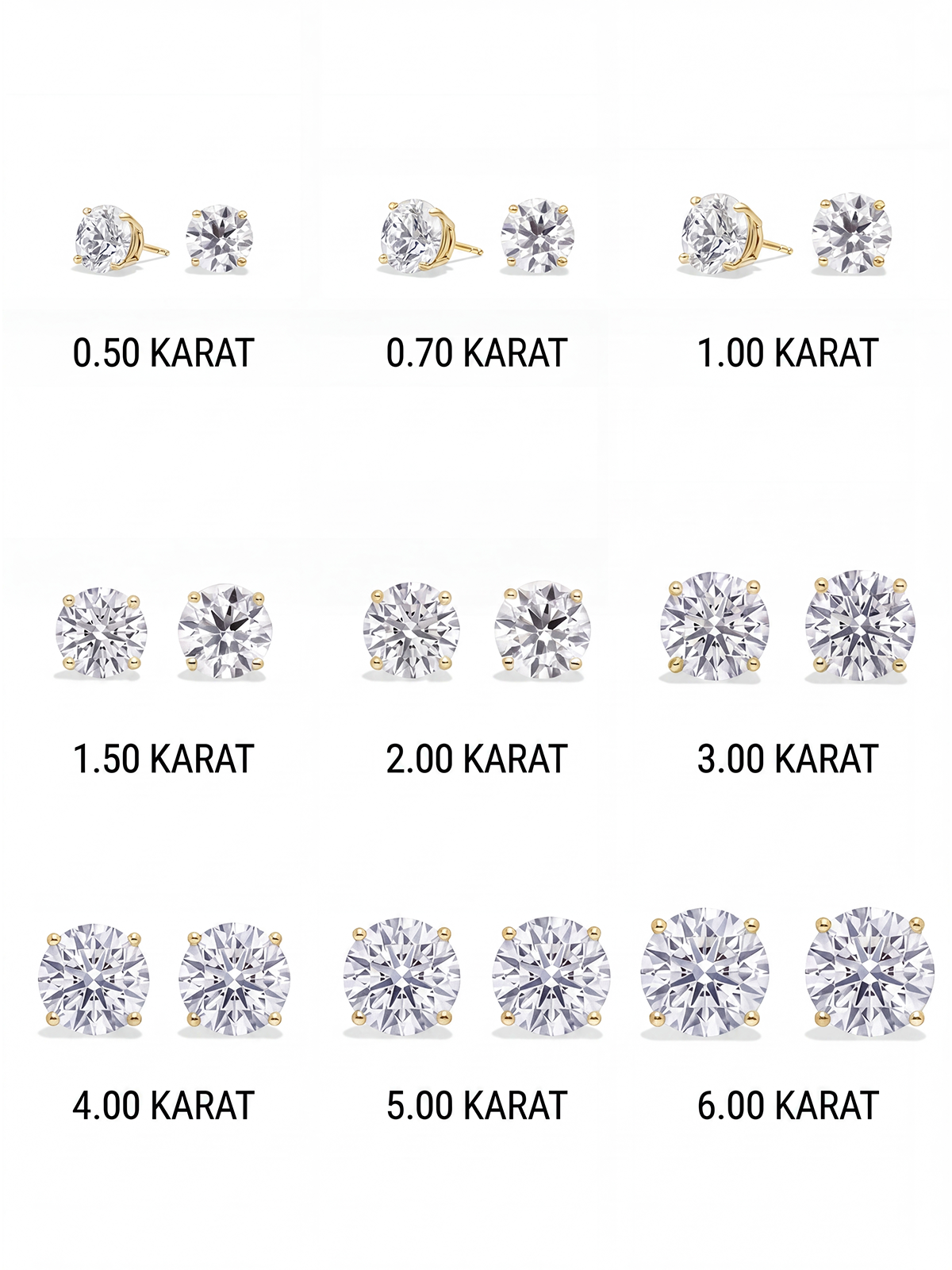 4 Prong Solitaire Earrings