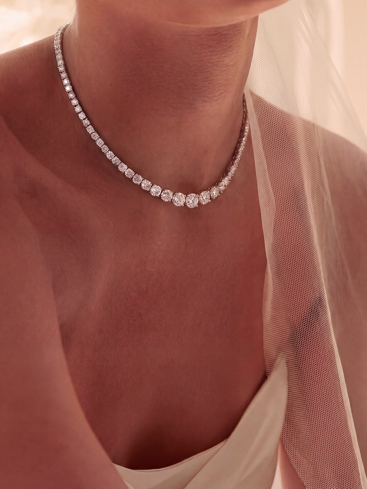Filigree Cast Tennis Necklace