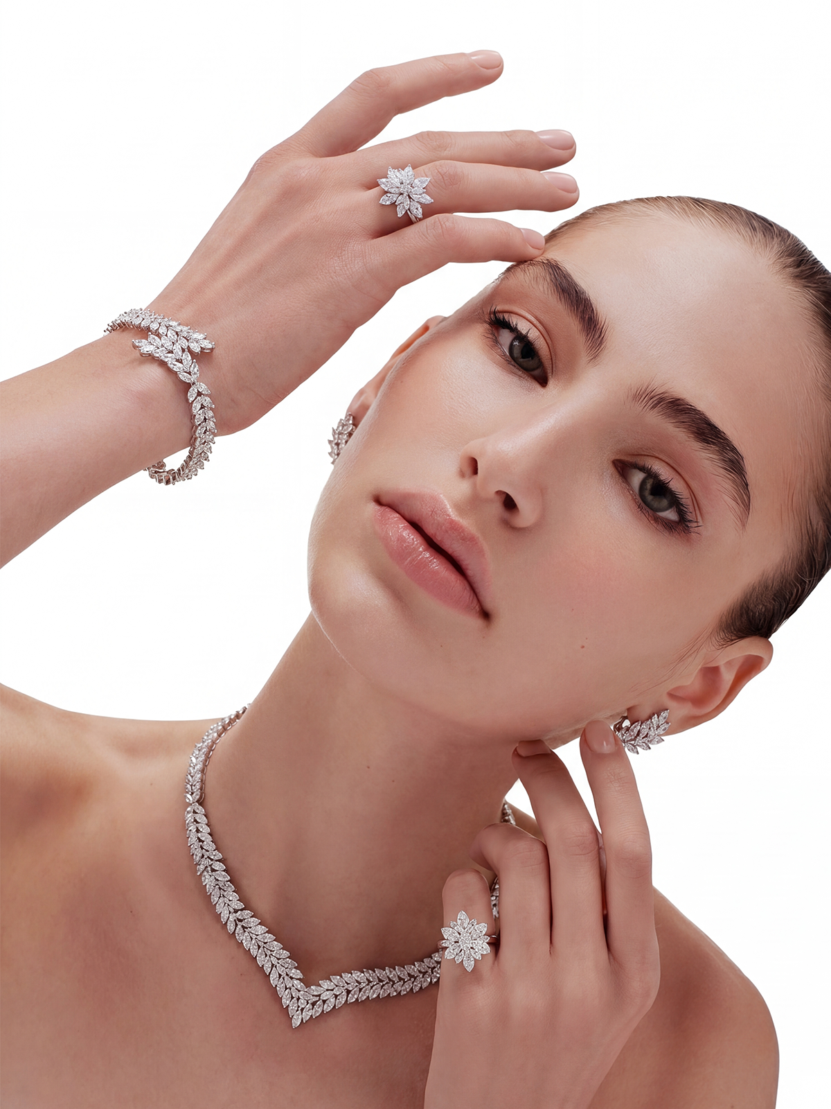 Elysia Necklace Bracelet Earrings Ring Set