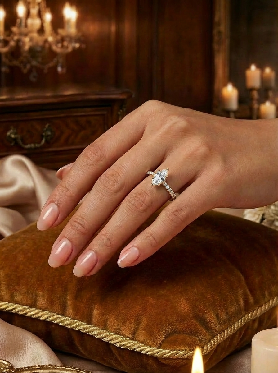 0.81CT | Marquise Cut Style Stone-Set Ring