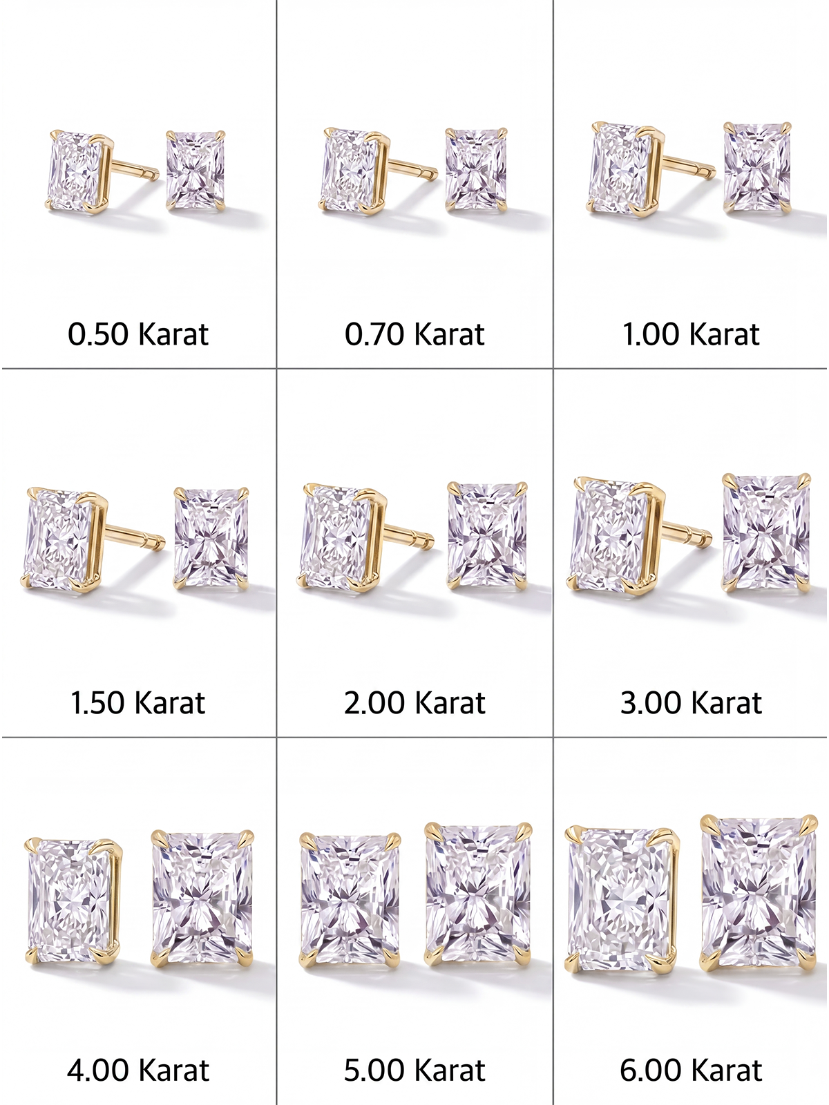 Radiant Cut Solitaire Earrings