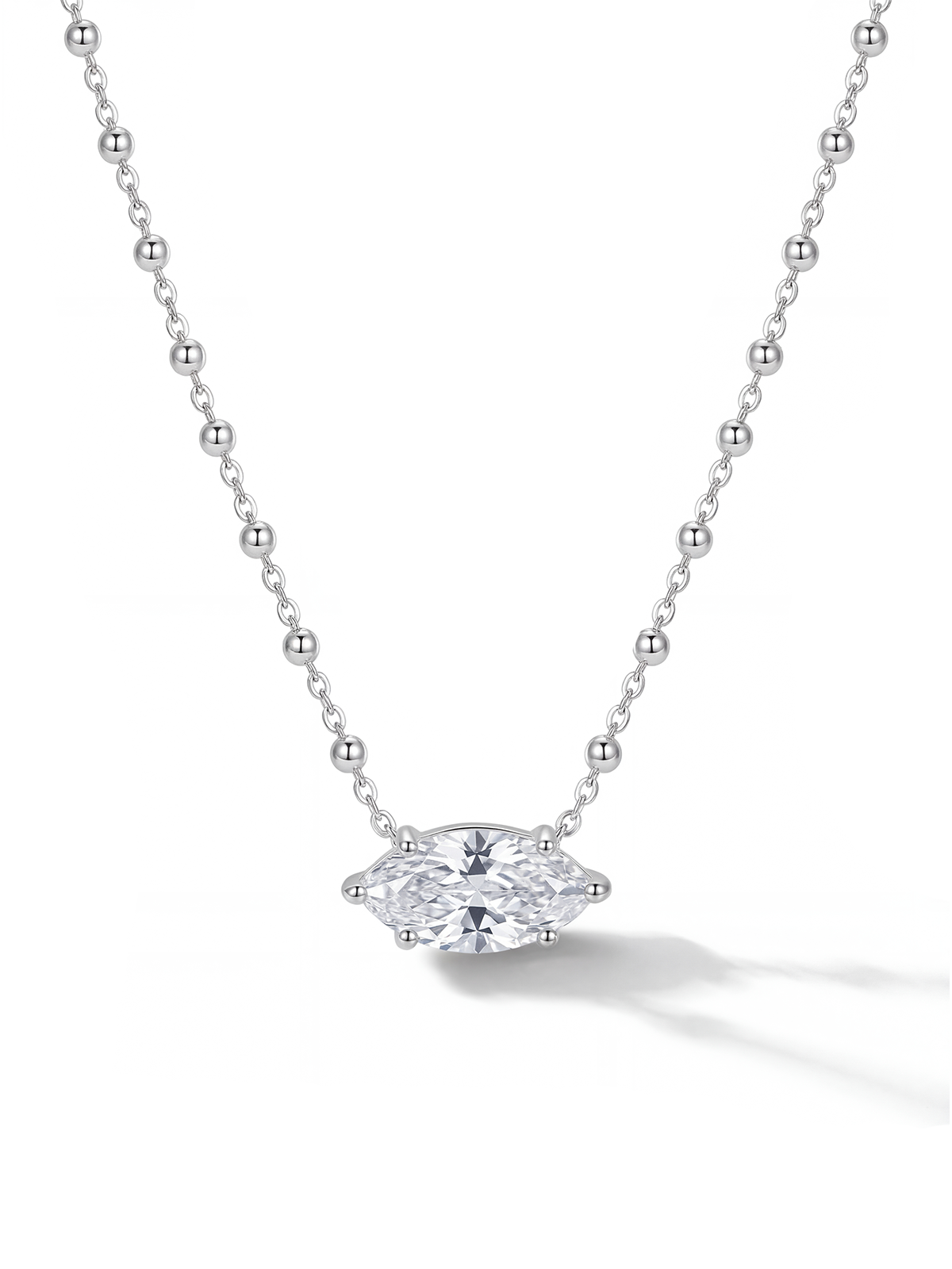 Marquise Cut Solitaire Necklace