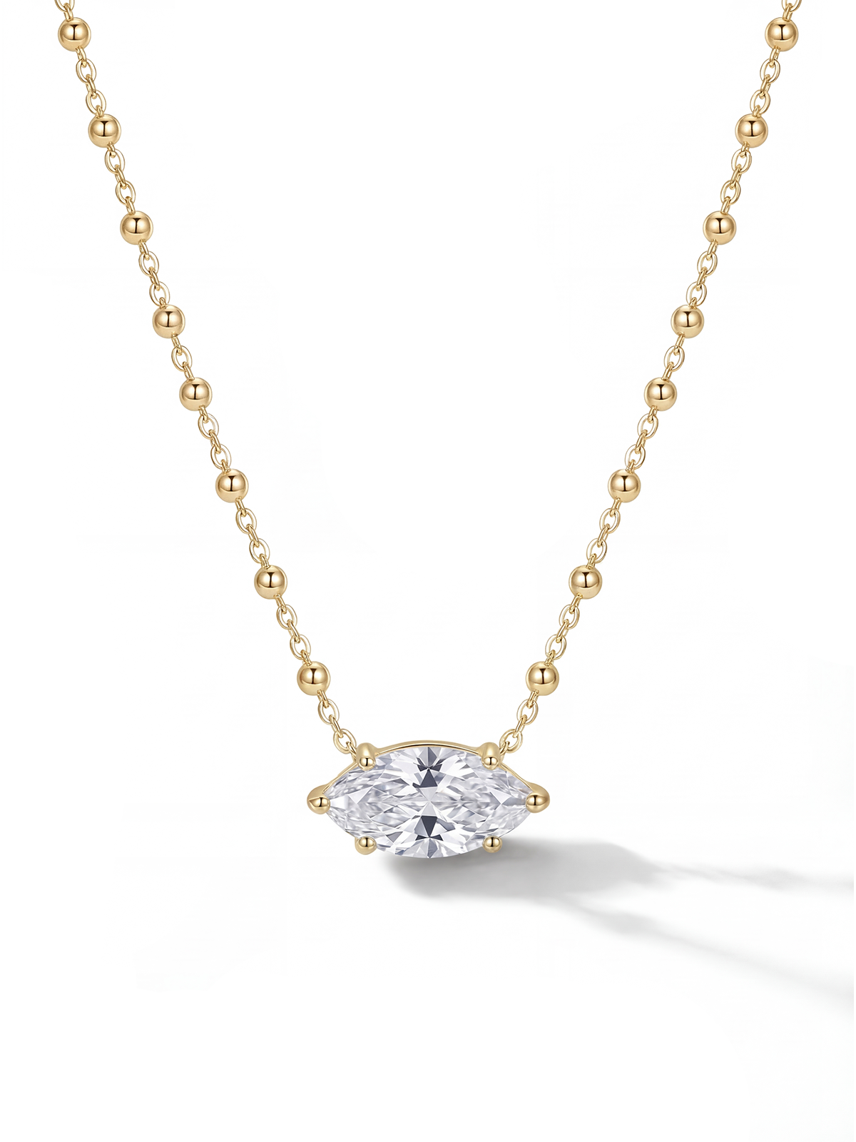 Marquise Cut Solitaire Necklace