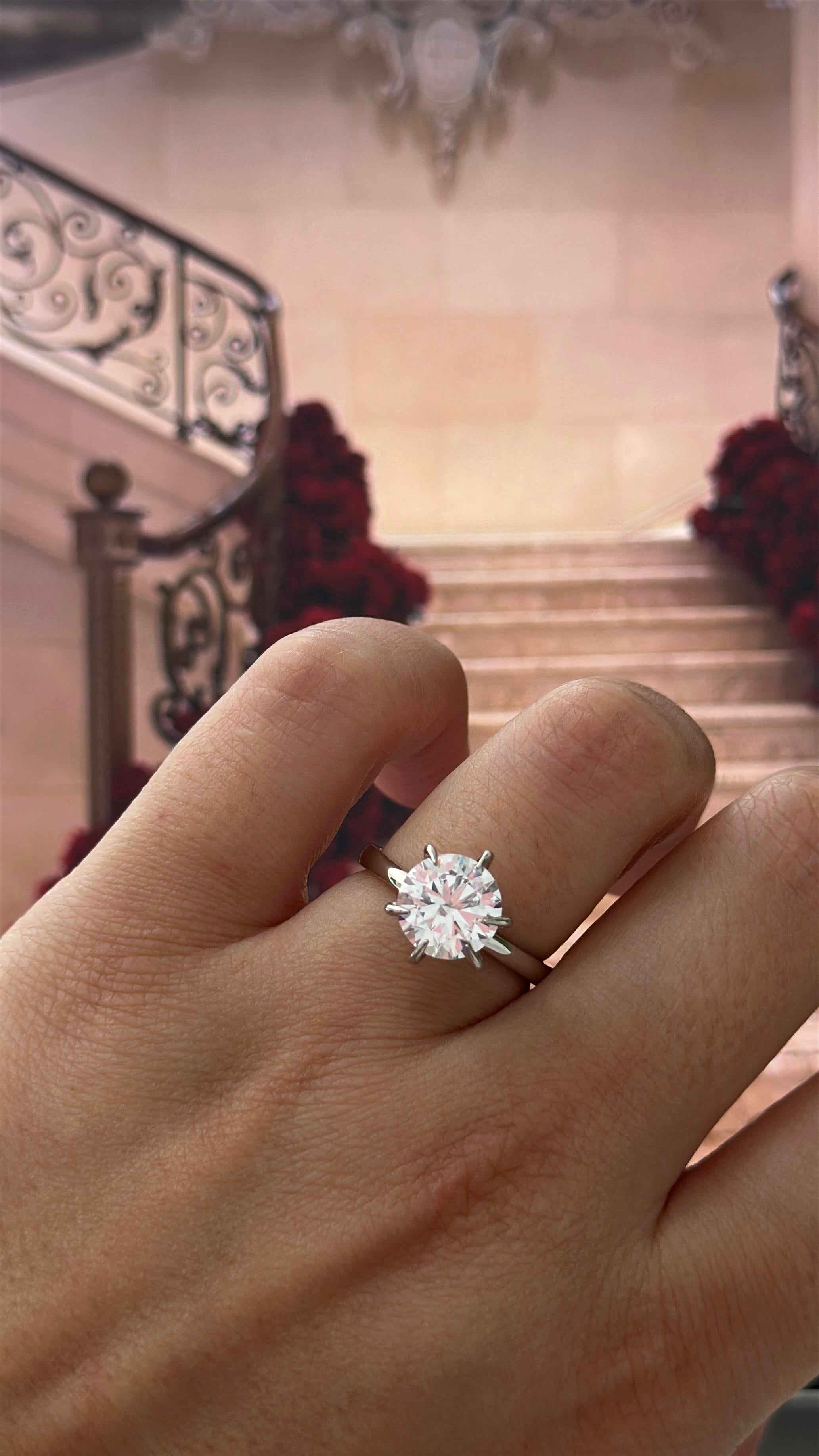 9MM 2.75CT Hexagon Solitaire Ring