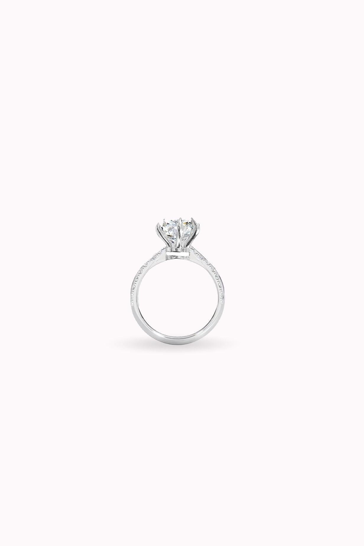6MM 0.90CT Stony Hexagon Solitaire Ring