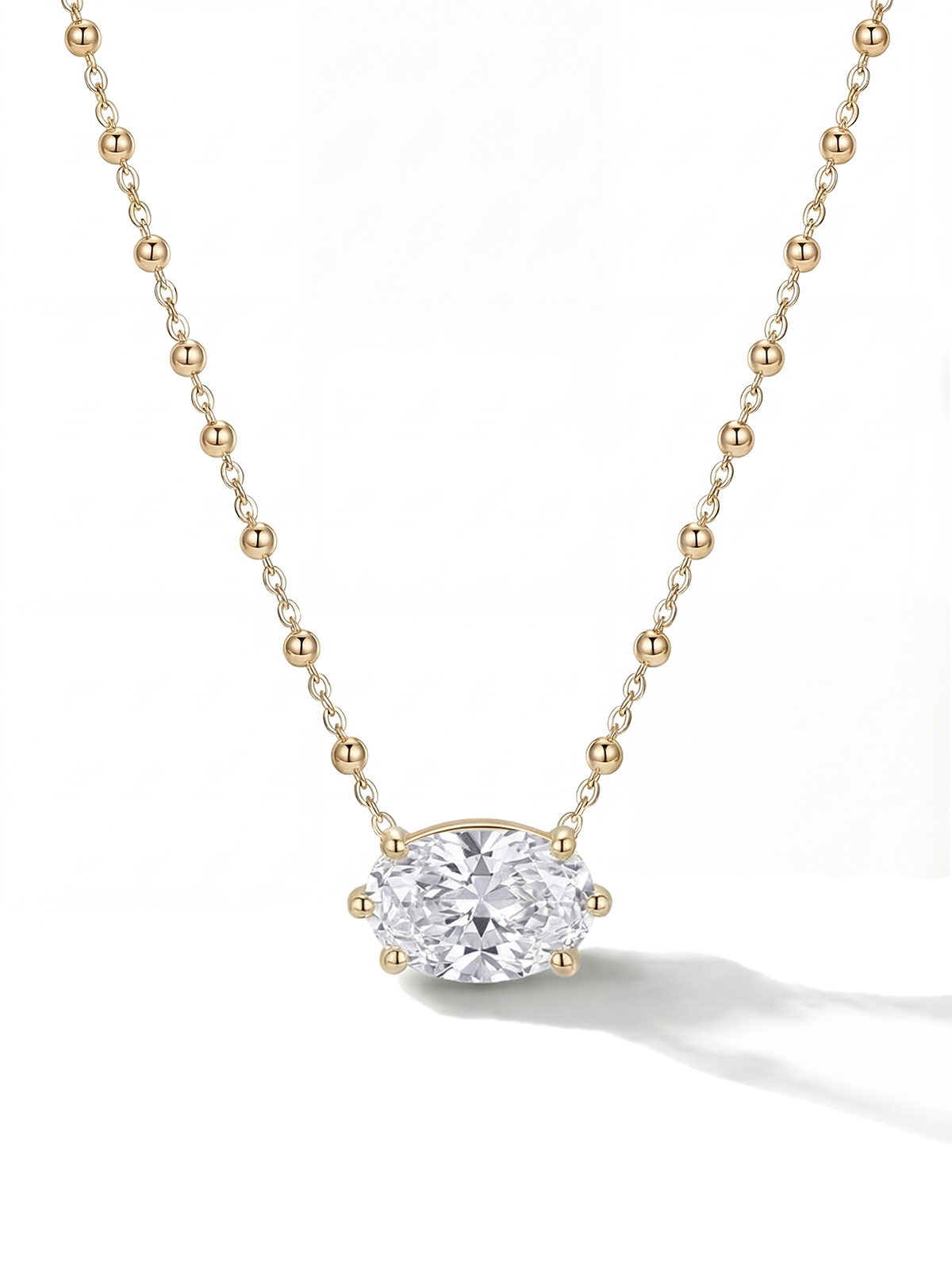 Oval Cut Solitaire Necklace