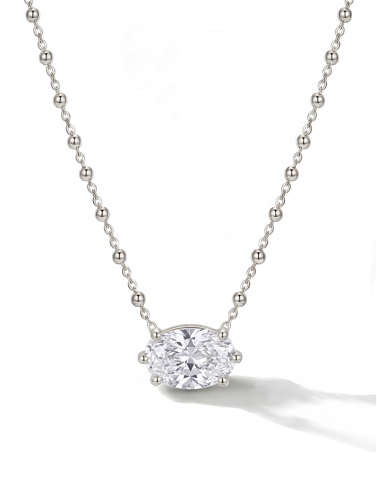 Oval Cut Solitaire Necklace
