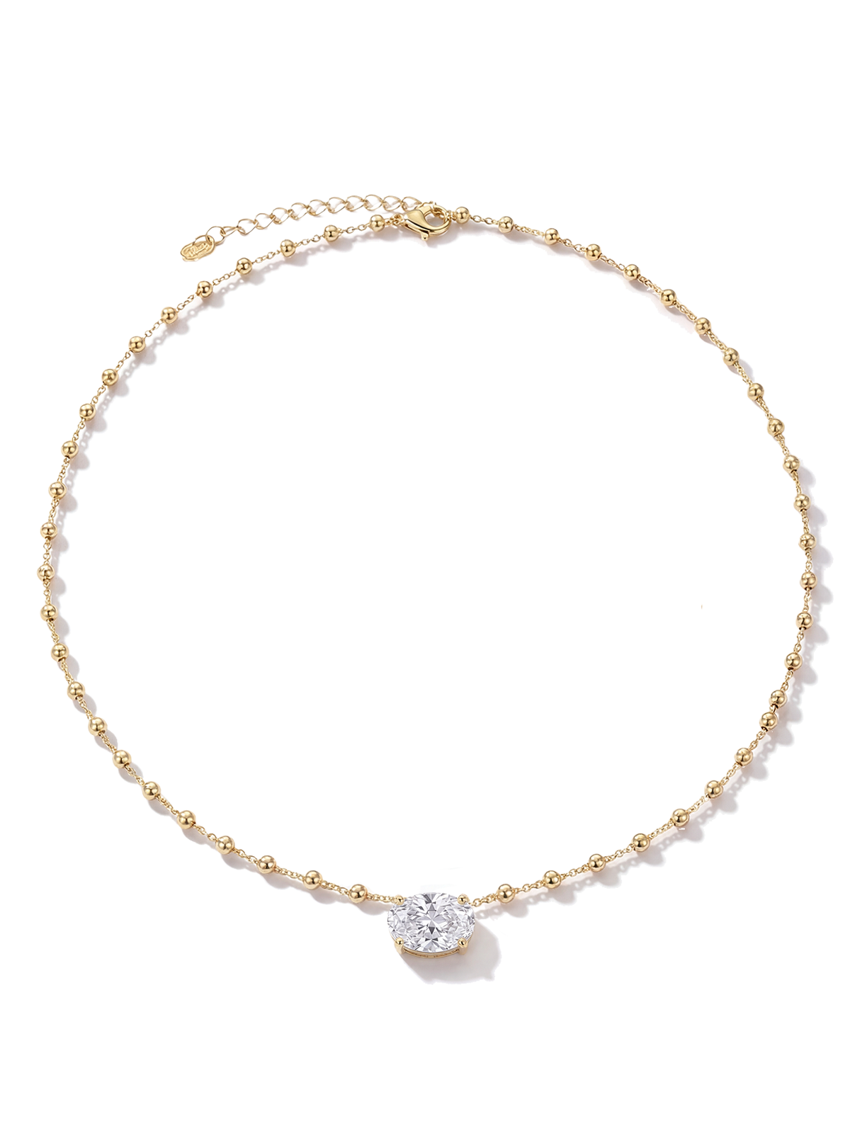 Oval Cut Solitaire Necklace