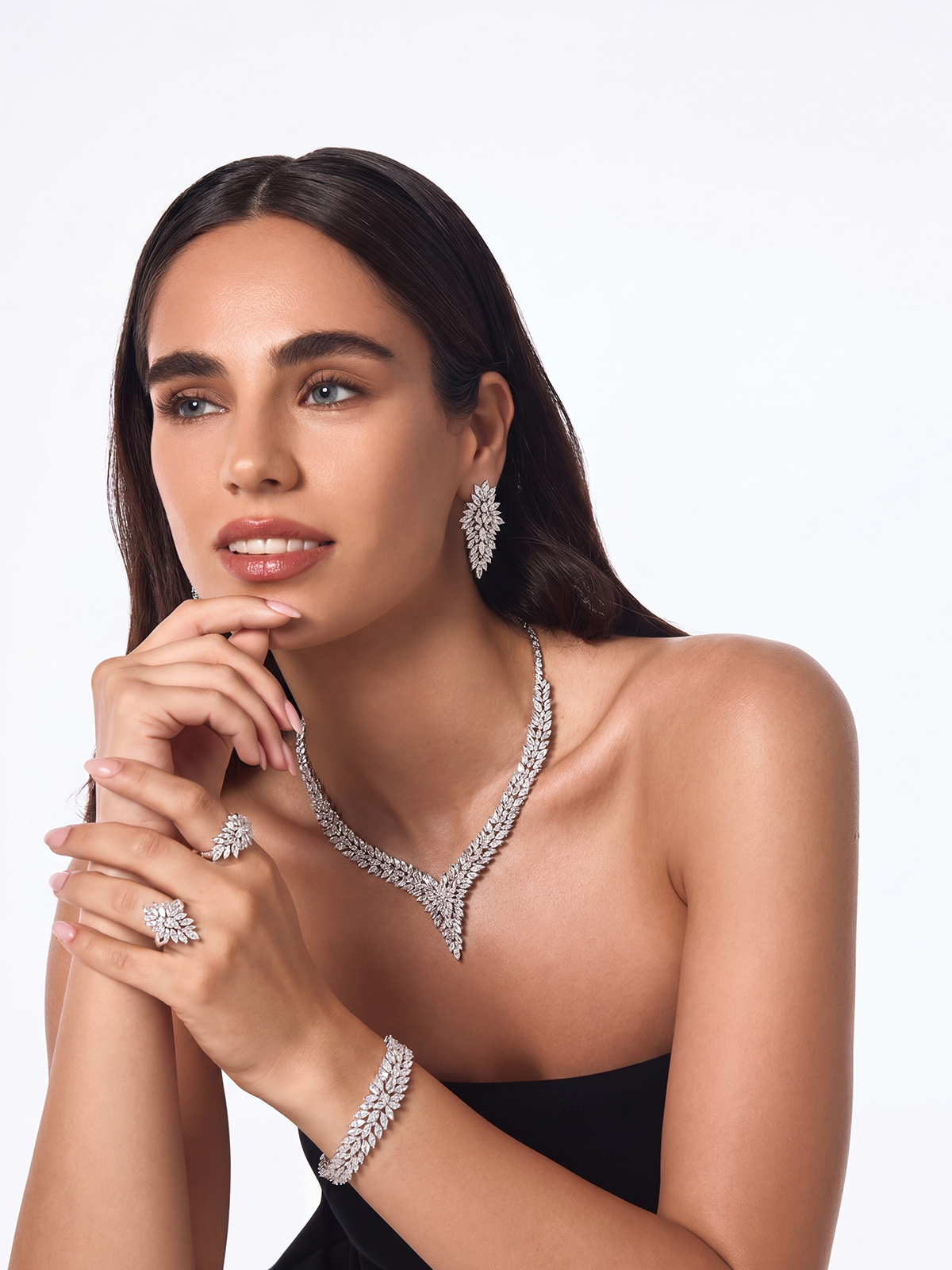 Arabella Necklace Bracelet Earrings Ring Set