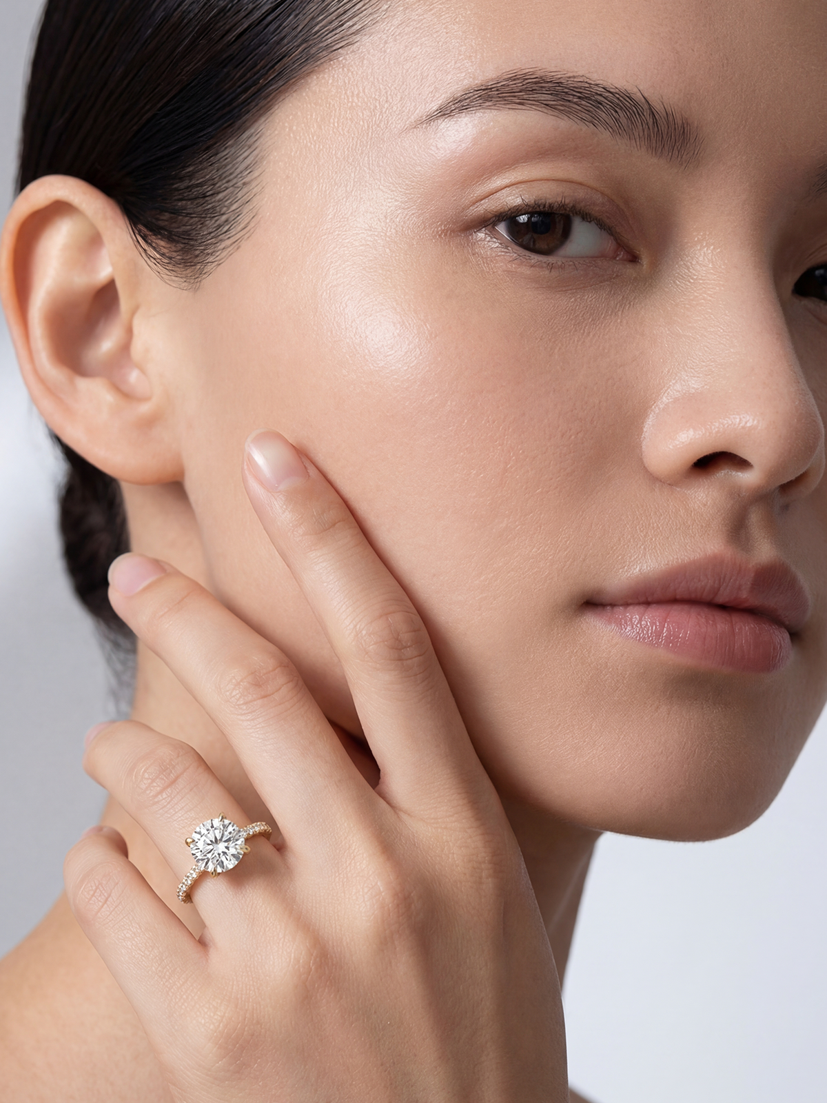 3.0CT | 4 Prong Setting Stone-Set Solitaire Ring
