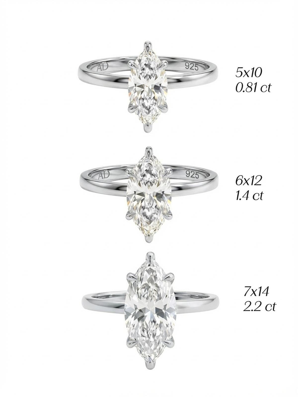 0.81CT Marquise Cut Yüzük, zarif ve minimal tasarımıyla 925 ayar gümüşten üretilmiştir, şıklığı ve konforu bir arada sunar.