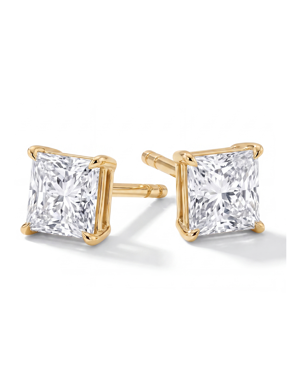 Princess Cut Solitaire Earrings