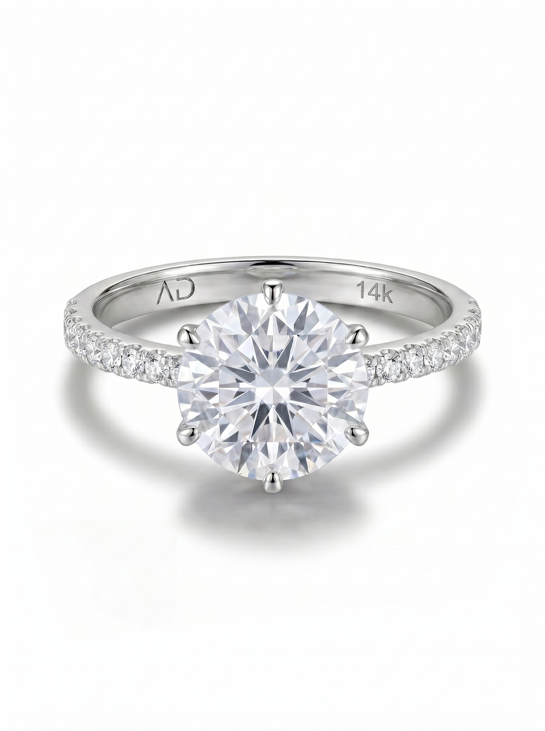 3.0CT | 6 Prong Setting Stone-Set Solitaire Ring