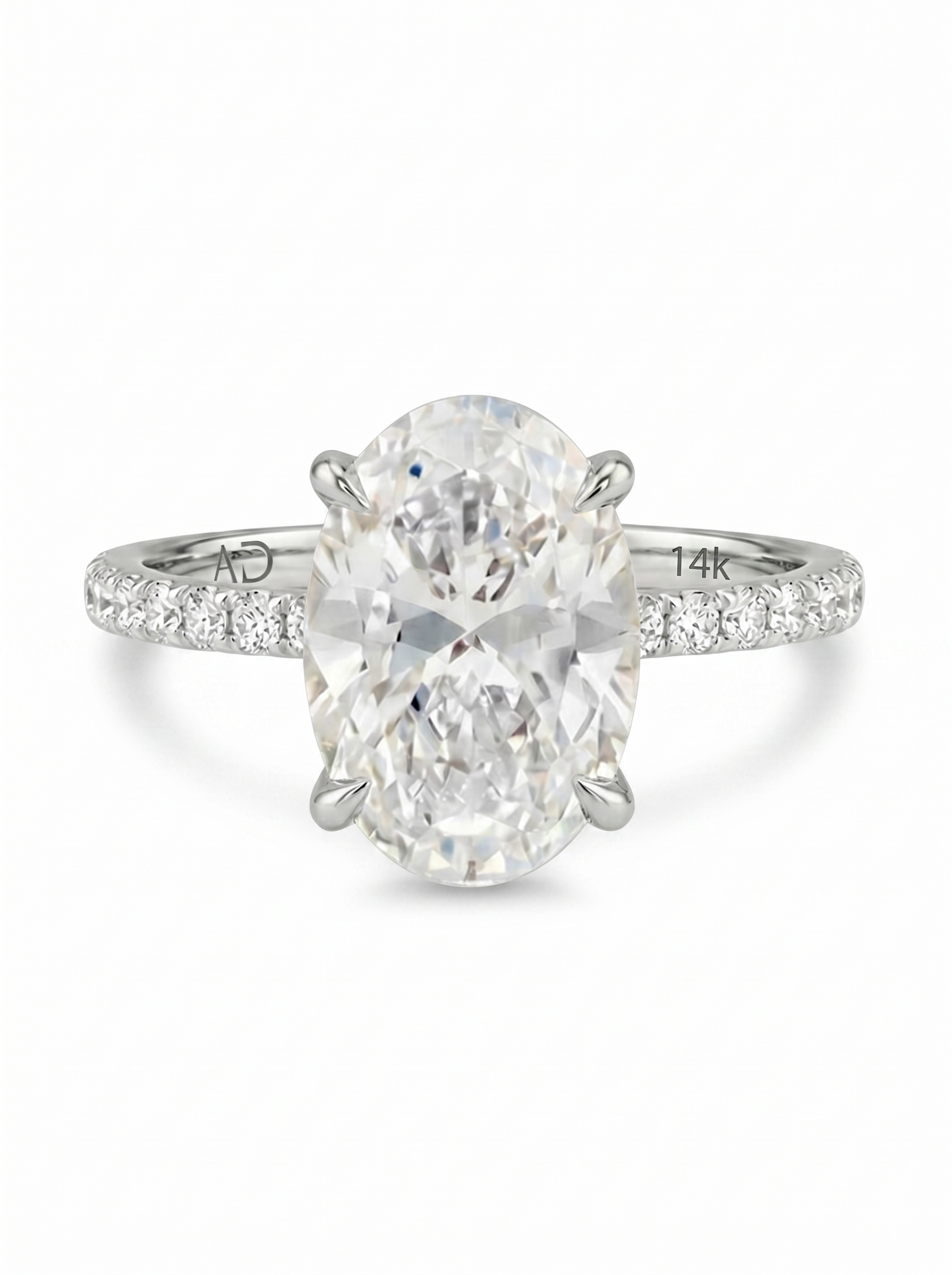 3.2CT | Oval Cut Style Stone-Set Ring