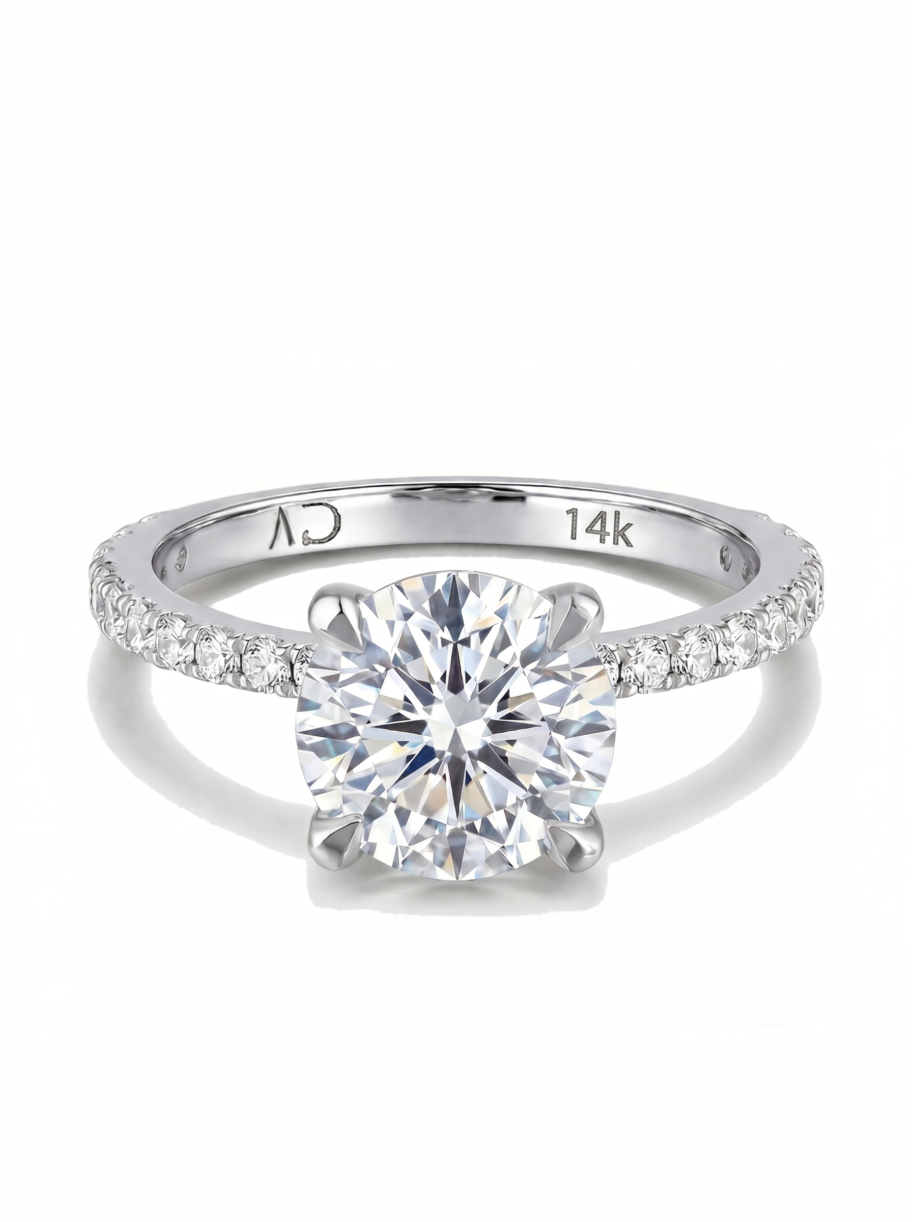 3.0CT | 4 Prong Setting Stone-Set Solitaire Ring