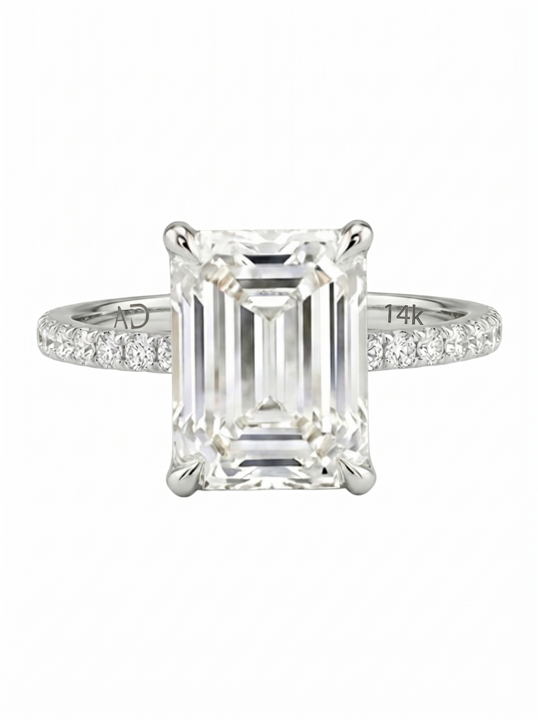 3.7CT | Emerald Cut Style Stone-Set Ring