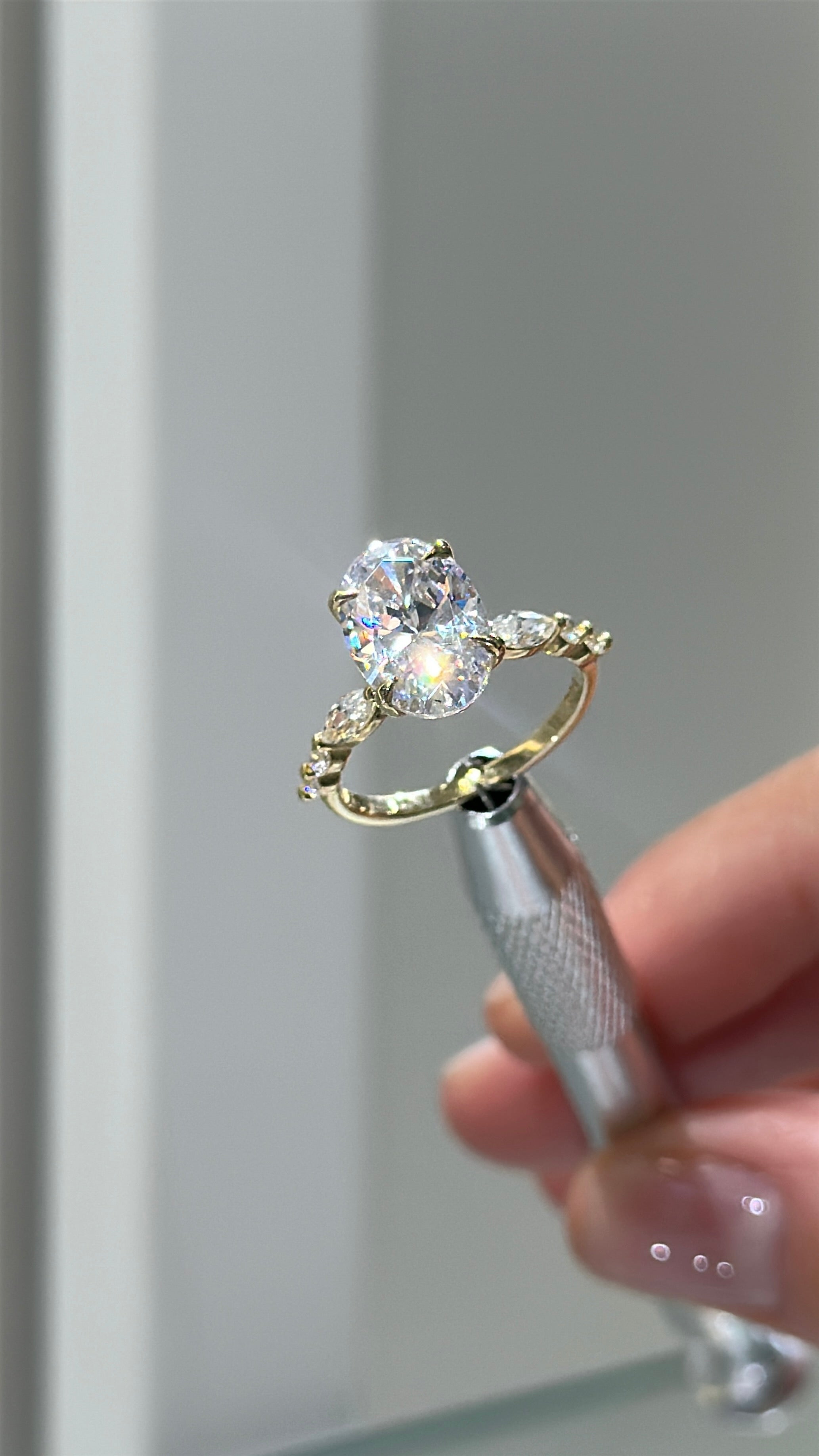 3.2CT | Oval Cut Flora Eternity Ring