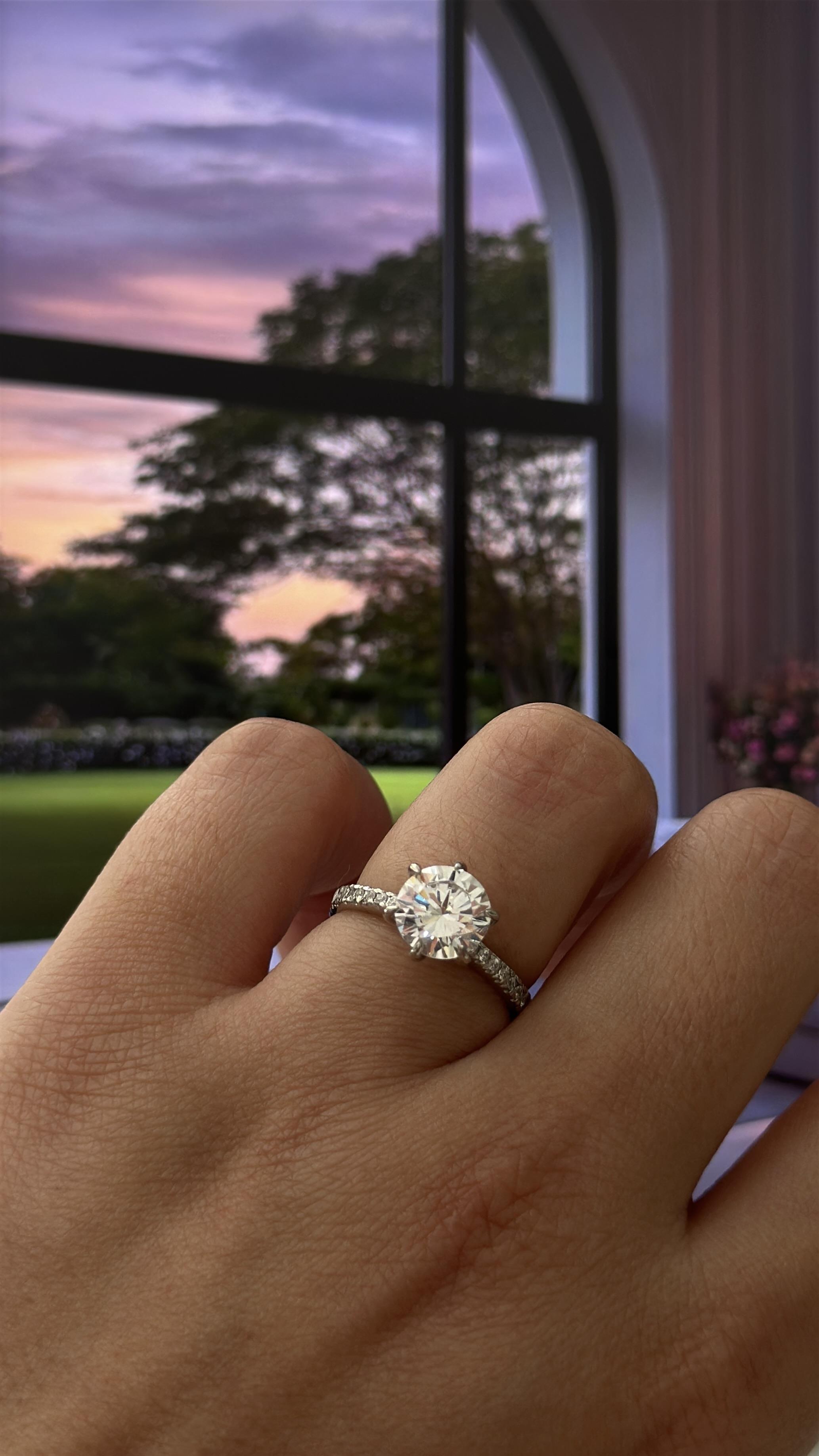 8MM 2.00CT Stony Hexagon Solitaire Ring