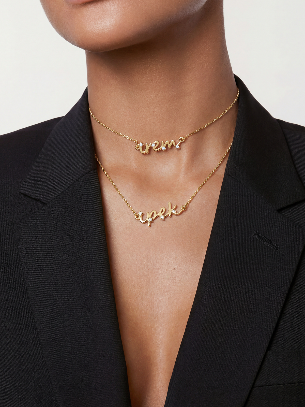 Nova Stone-Set Name Necklace