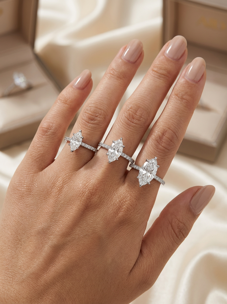 0.81CT | Marquise Cut Eternity Yüzük