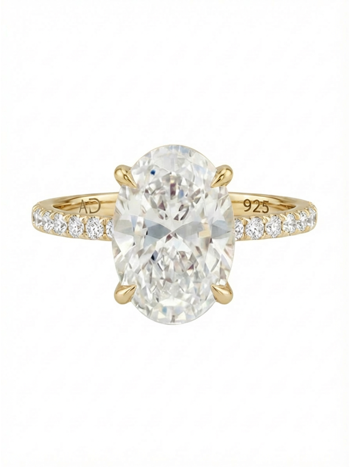 3.2CT | Oval Cut Style Stone-Set Ring