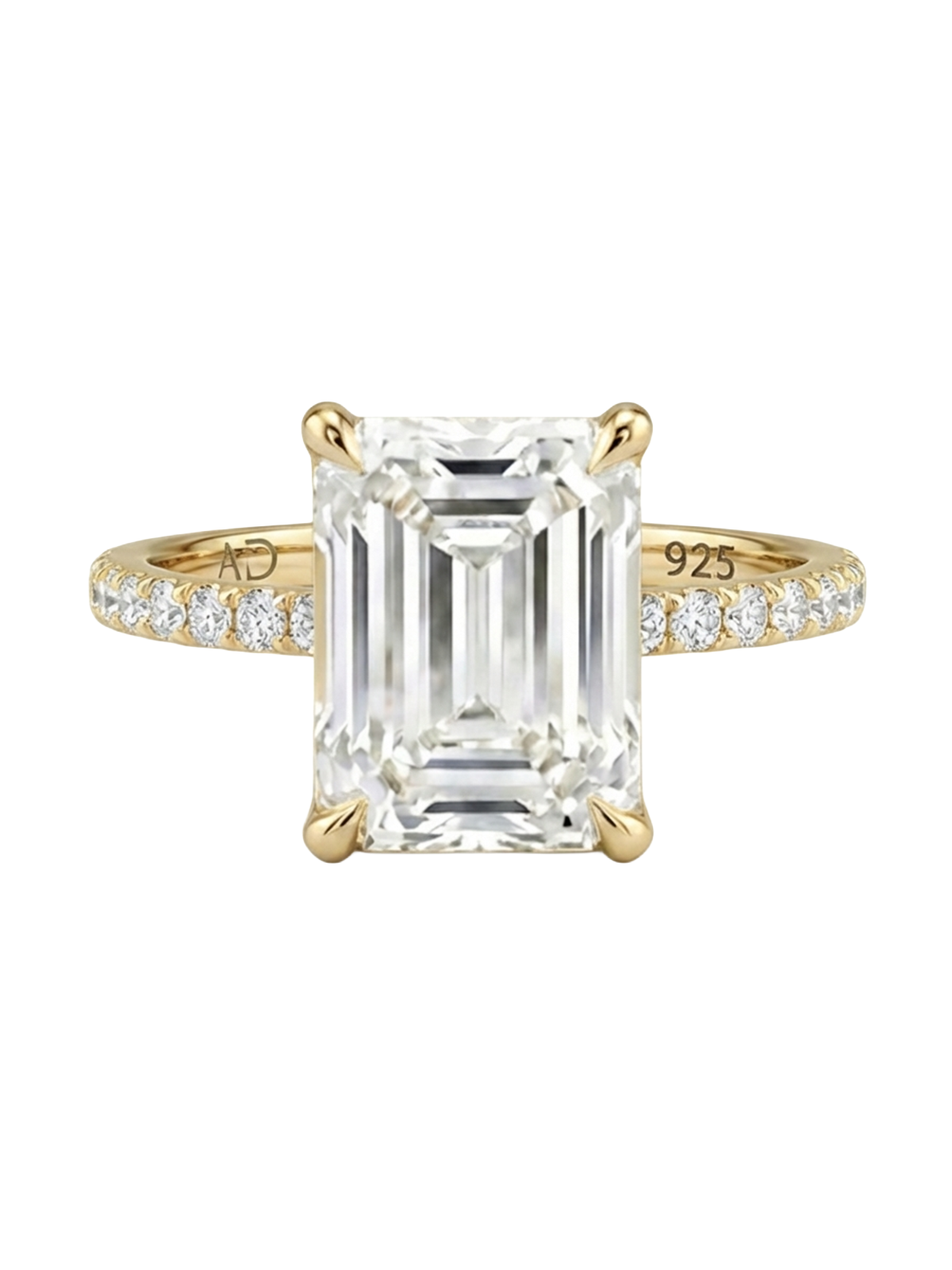 3.7CT | Emerald Cut Style Stone-Set Ring