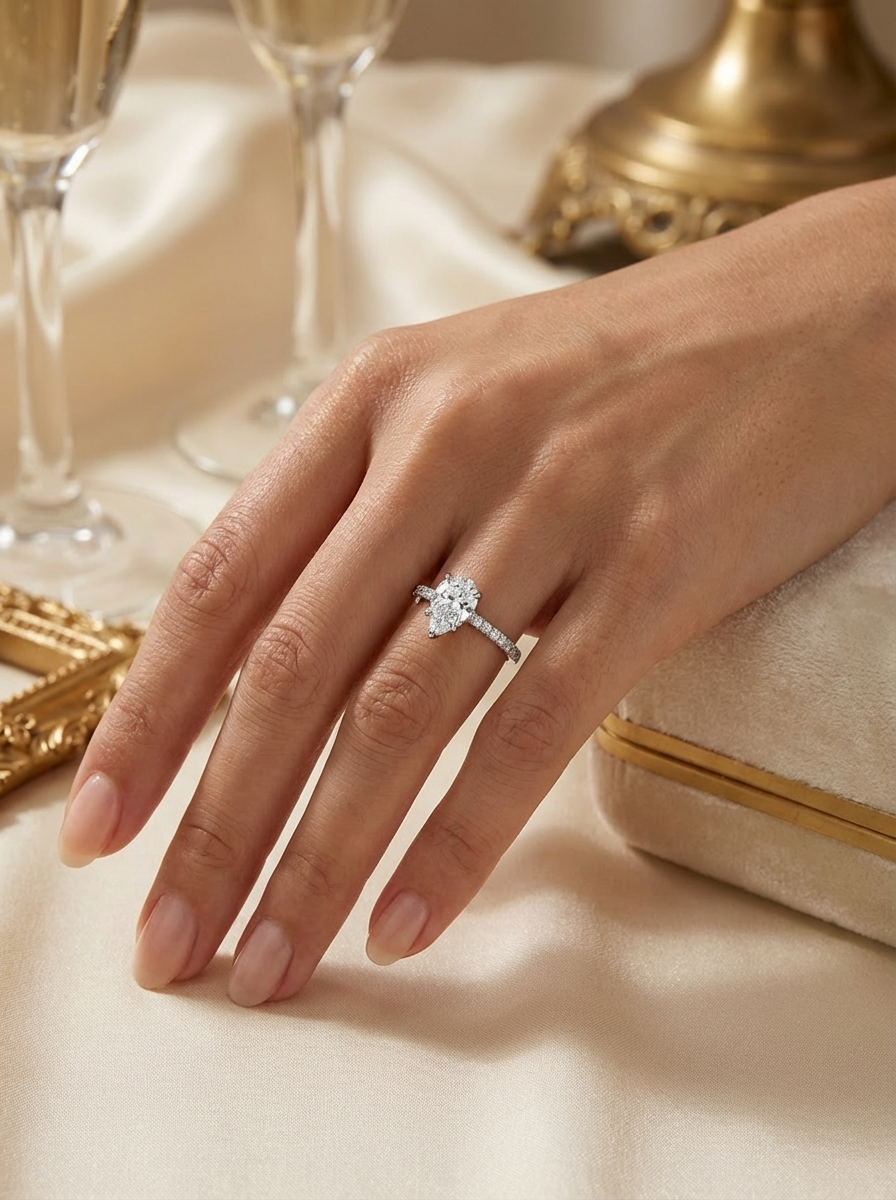 1.0CT | Pear Cut Eternity Ring