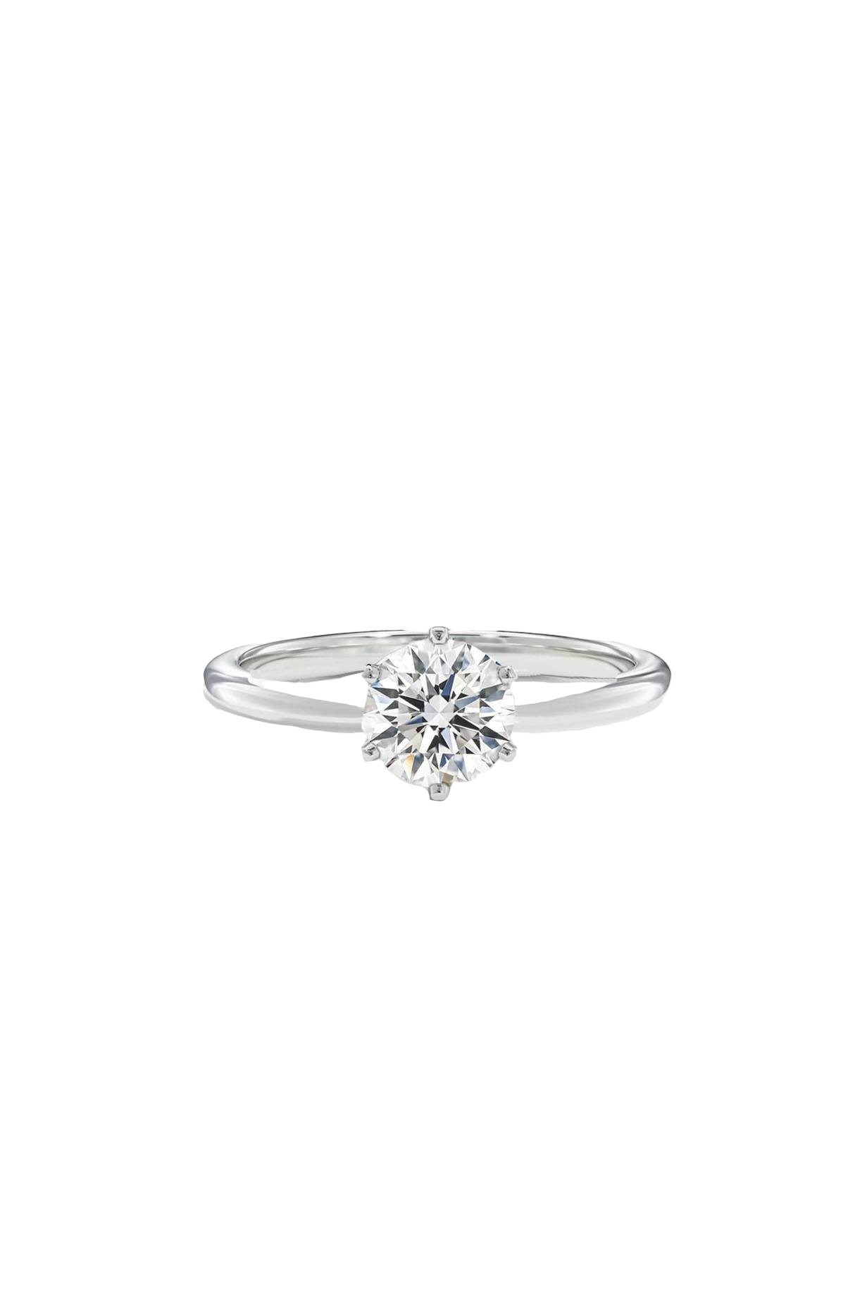 6MM 0.90CT Hexagon Solitaire Ring