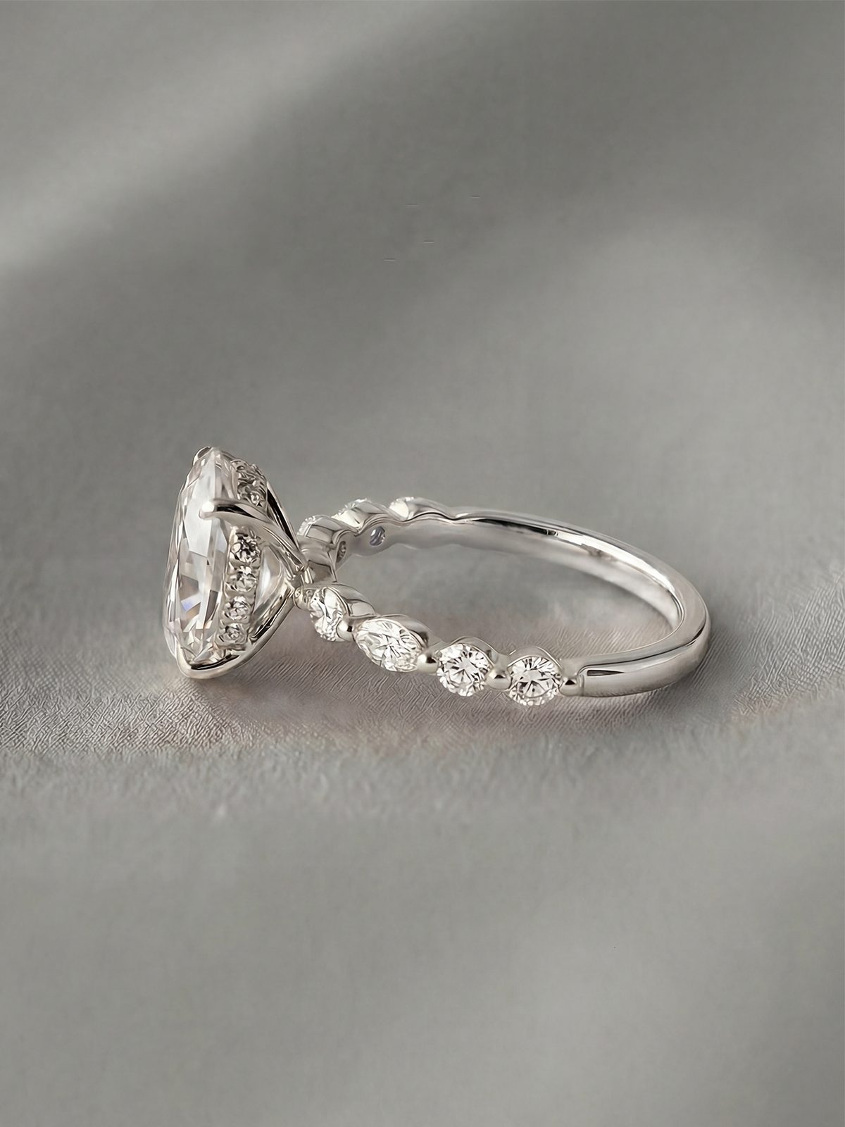 2.3CT | Oval Cut Style Marquise Stone-Set Ring