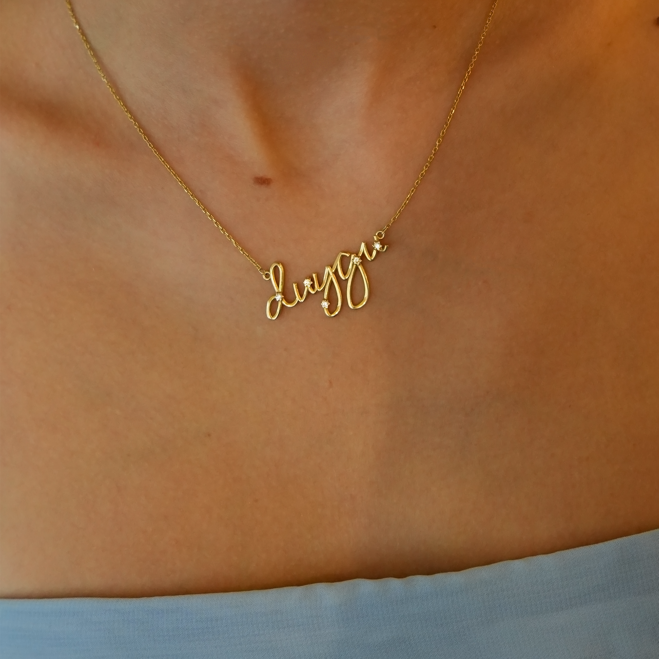 Stone Letter Necklace