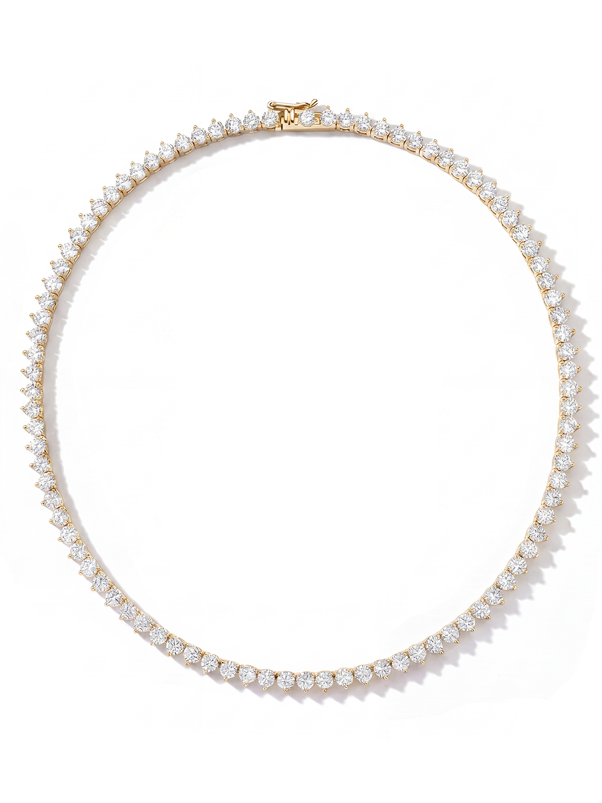 4MM | Cast 3-Prong Tennis Necklace