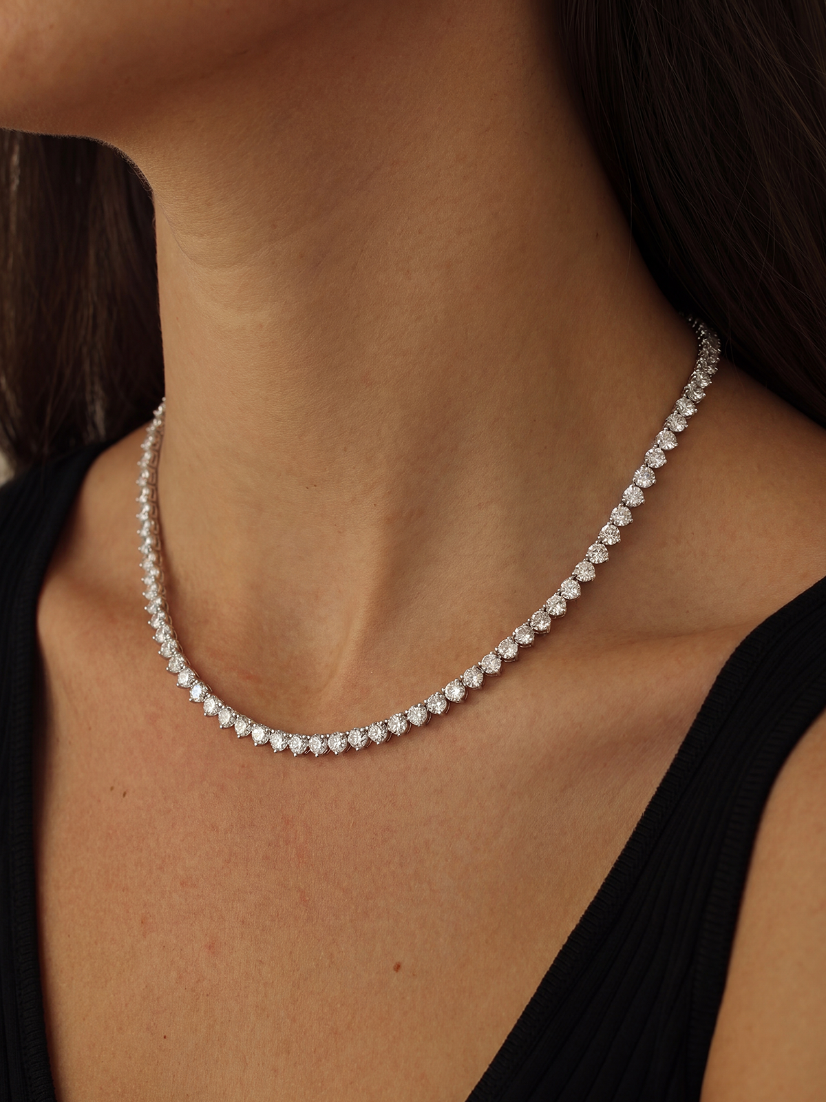 4MM | Cast 3-Prong Tennis Necklace