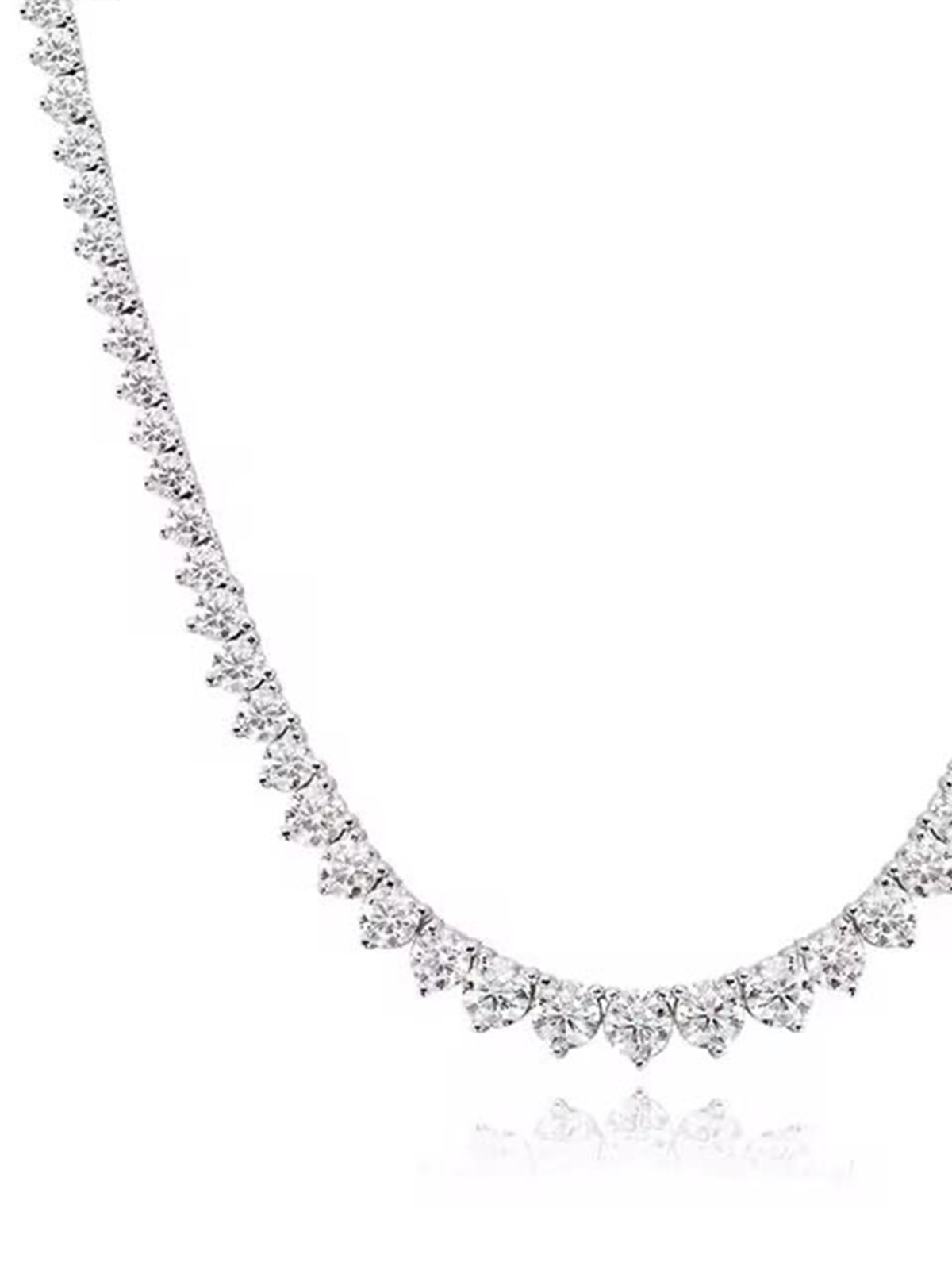 Filtered 3-Claw Cast Tennis Necklace
