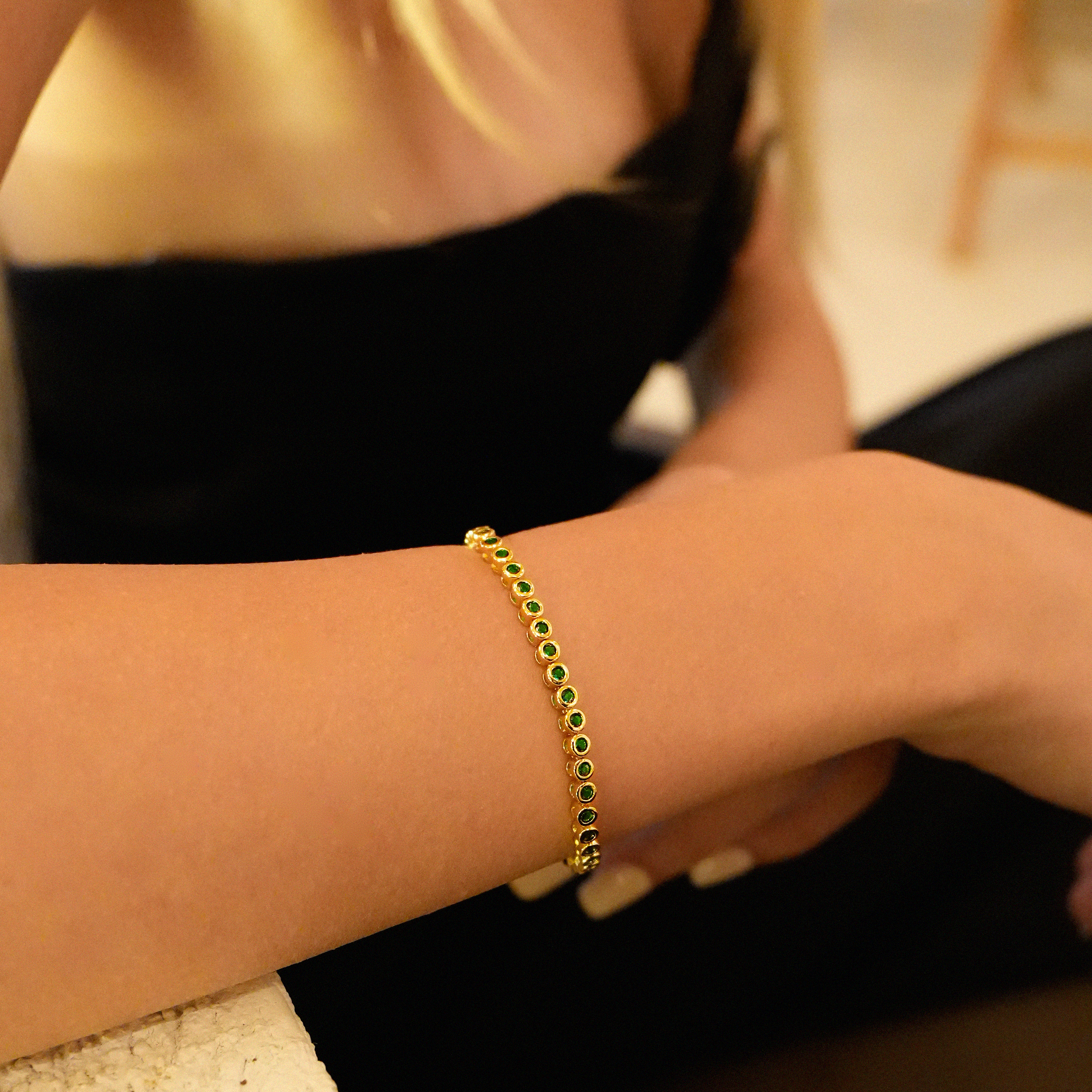 Green Stone Tennis Bracelet