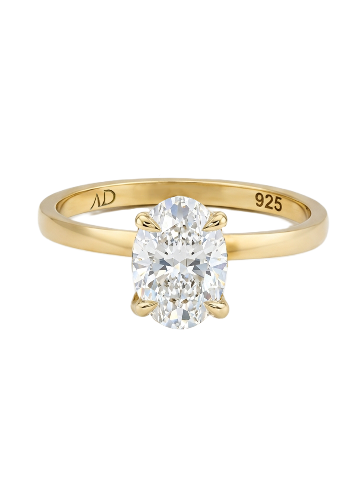 Lüks 1.2CT Oval Cut Yüzük, zarif 925 ayar gümüş ile tasarlandı.