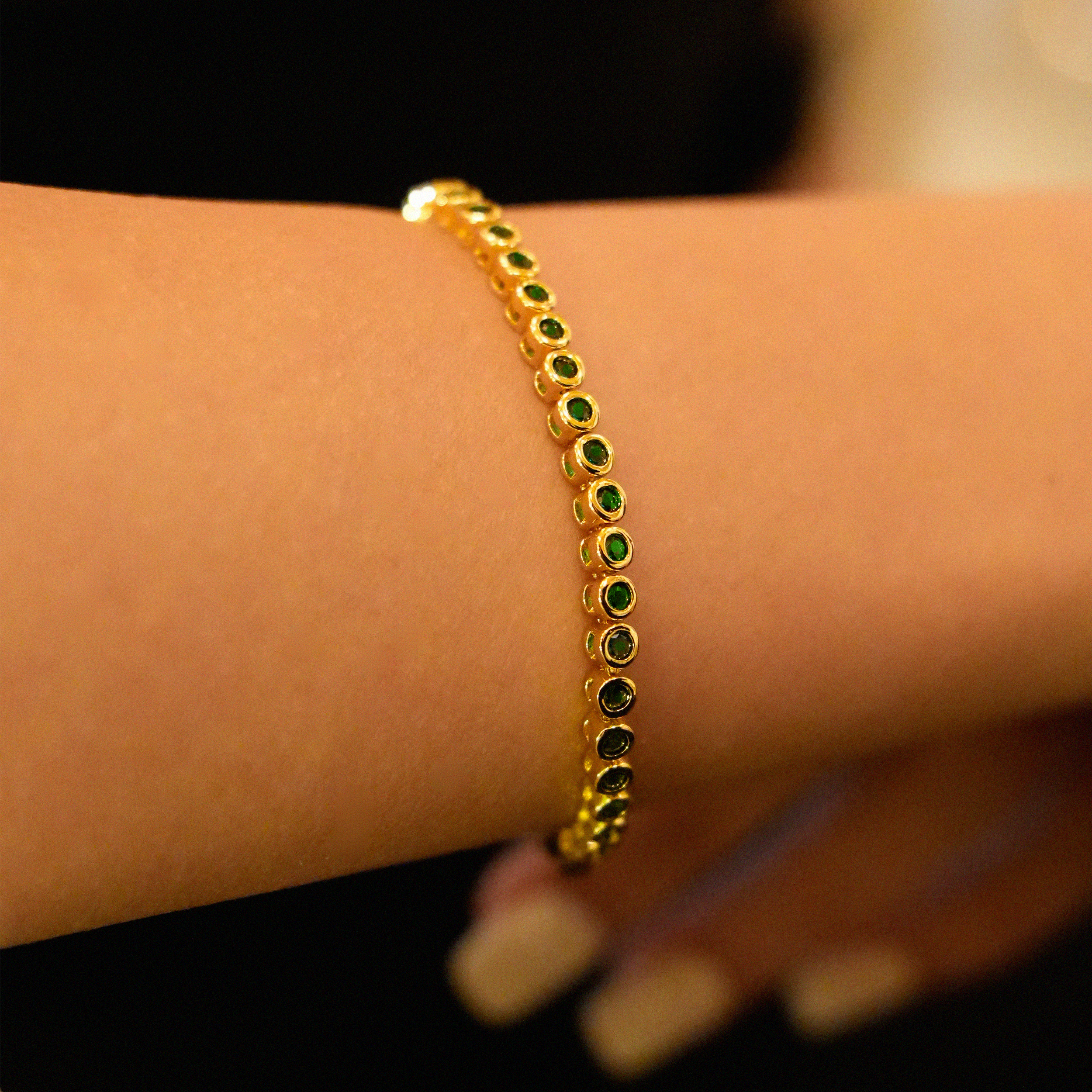 Green Stone Tennis Bracelet