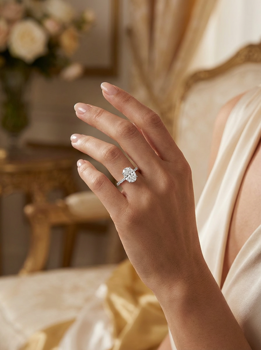 2.3CT | Oval Cut Style Stone-Set Ring