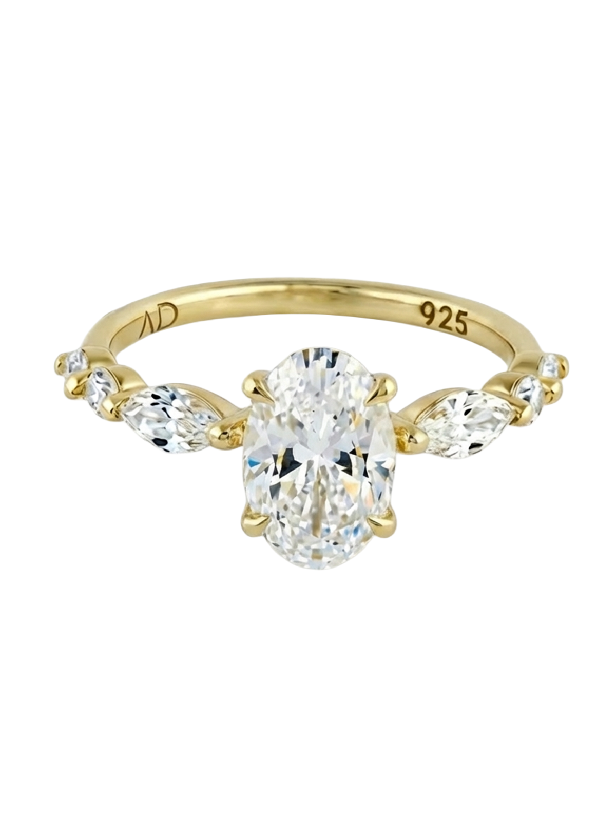 2.3CT Oval Cut Flora Eternity Yüzük, yüksek kaliteli Star taşlarıyla parlayan göz alıcı bir yüzük.