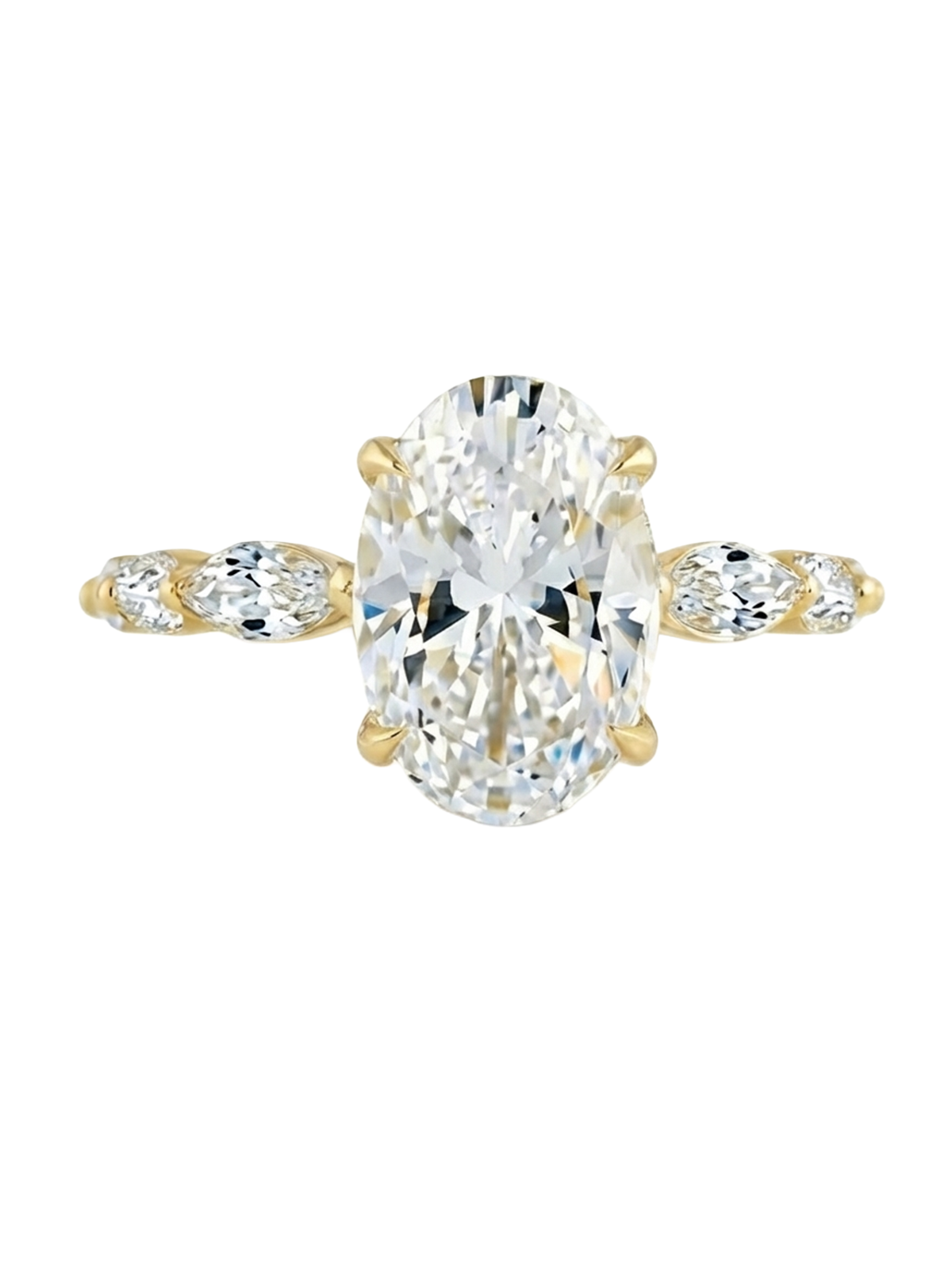 2.3CT | Oval Cut Style Marquise Stone-Set Ring