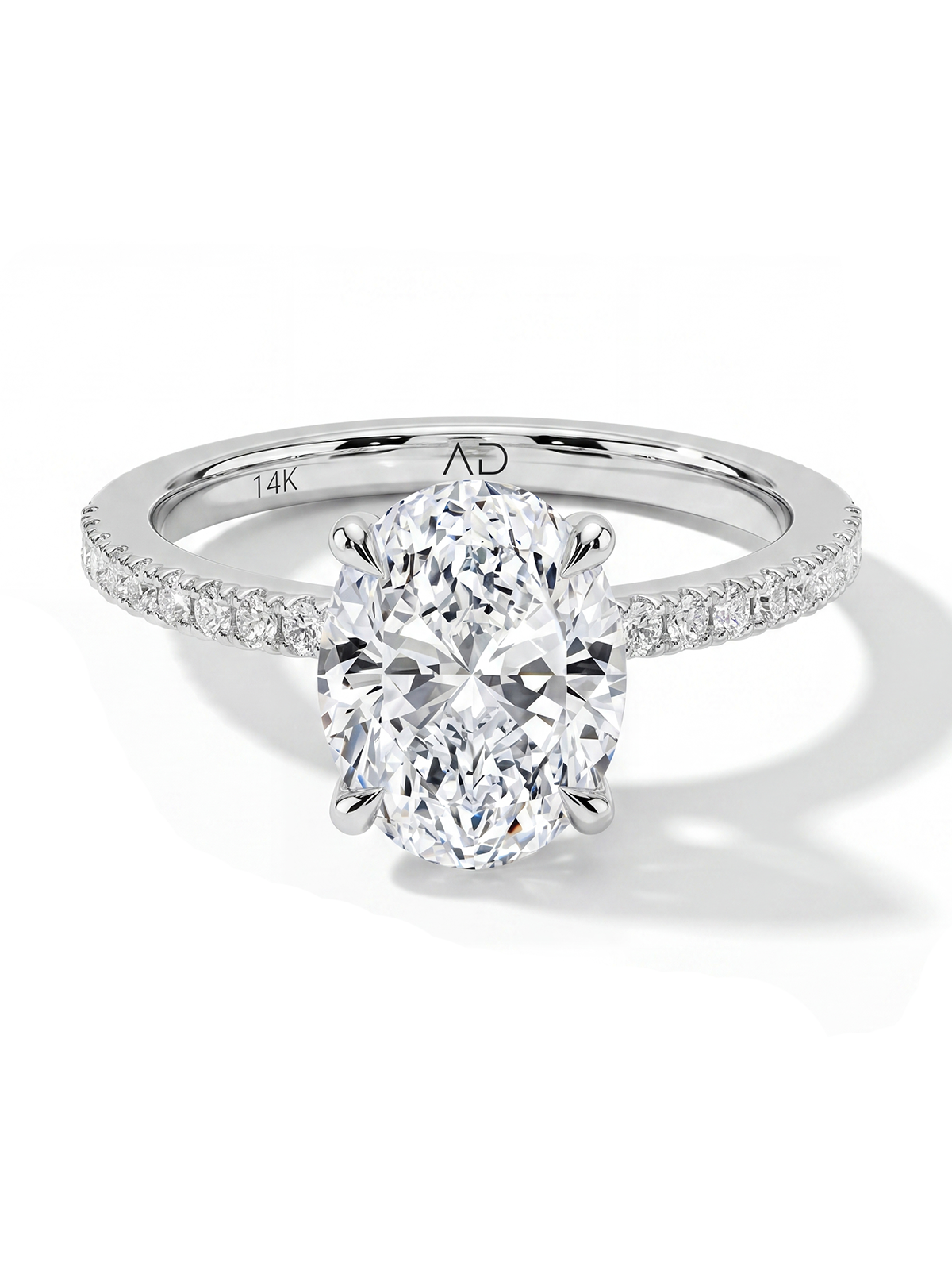 Oval Cut Style Stone-Set Solitaire Ring