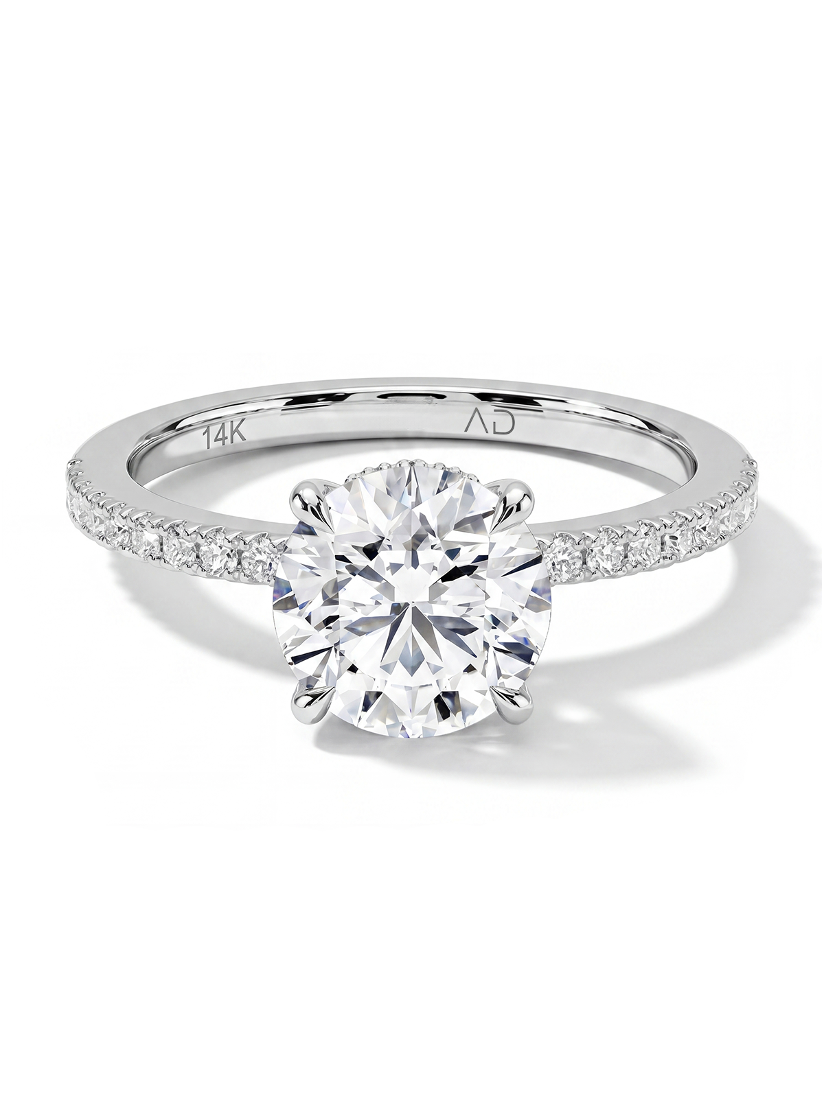 4 Prong Setting Stone-Set Solitaire Ring