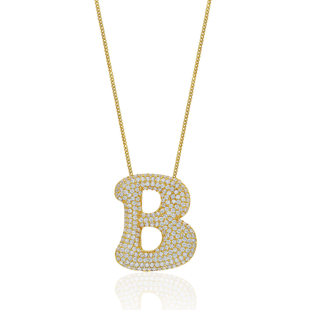 Bubble Stone Letter Necklace