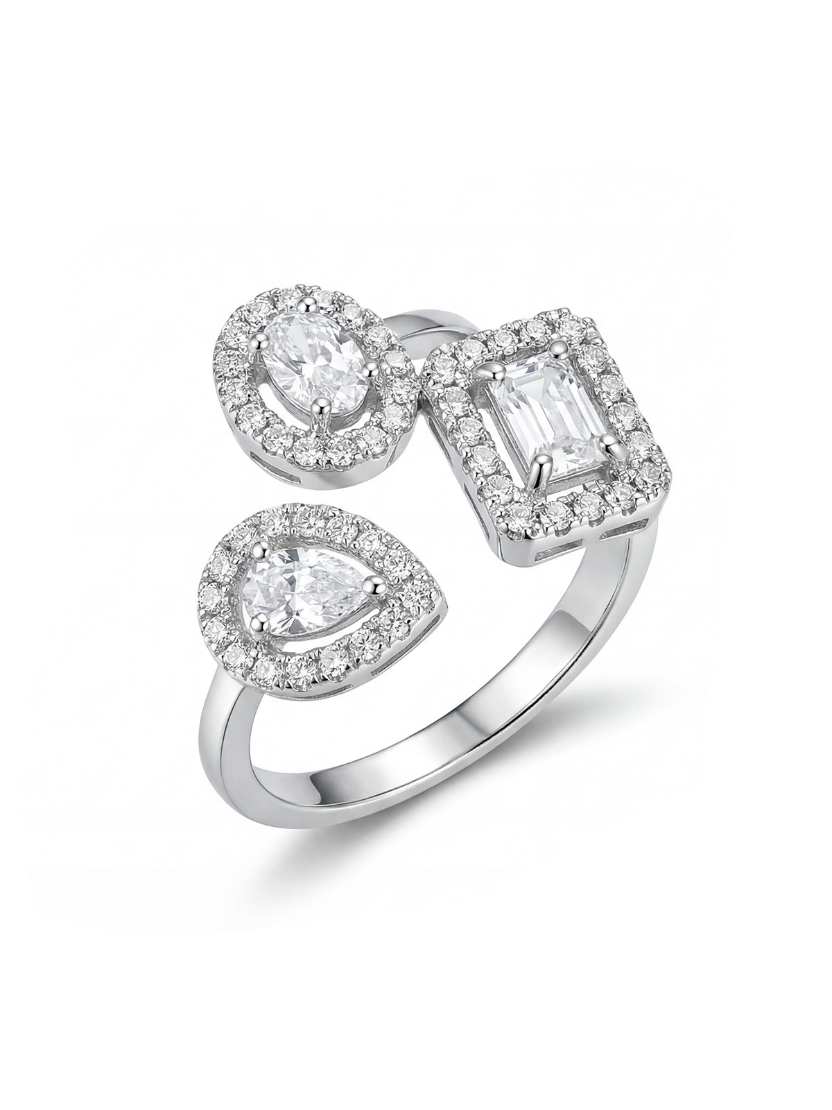 Oval Baguette Drop Ring